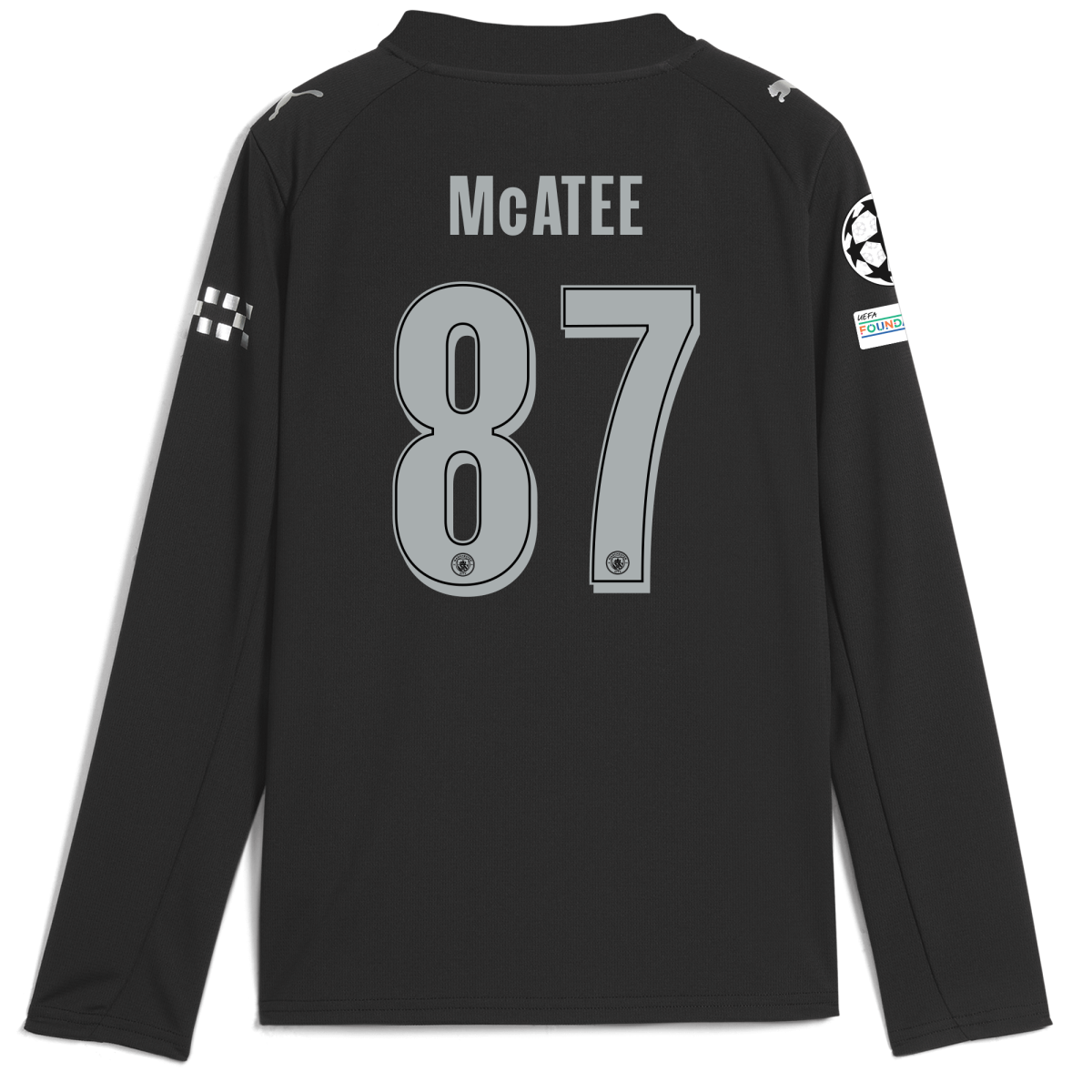 Manchester City kids manchester city man city champions league away jersey 202526 long sleeve with mcatee 87 printing Collection - ManchesterCitystore.com