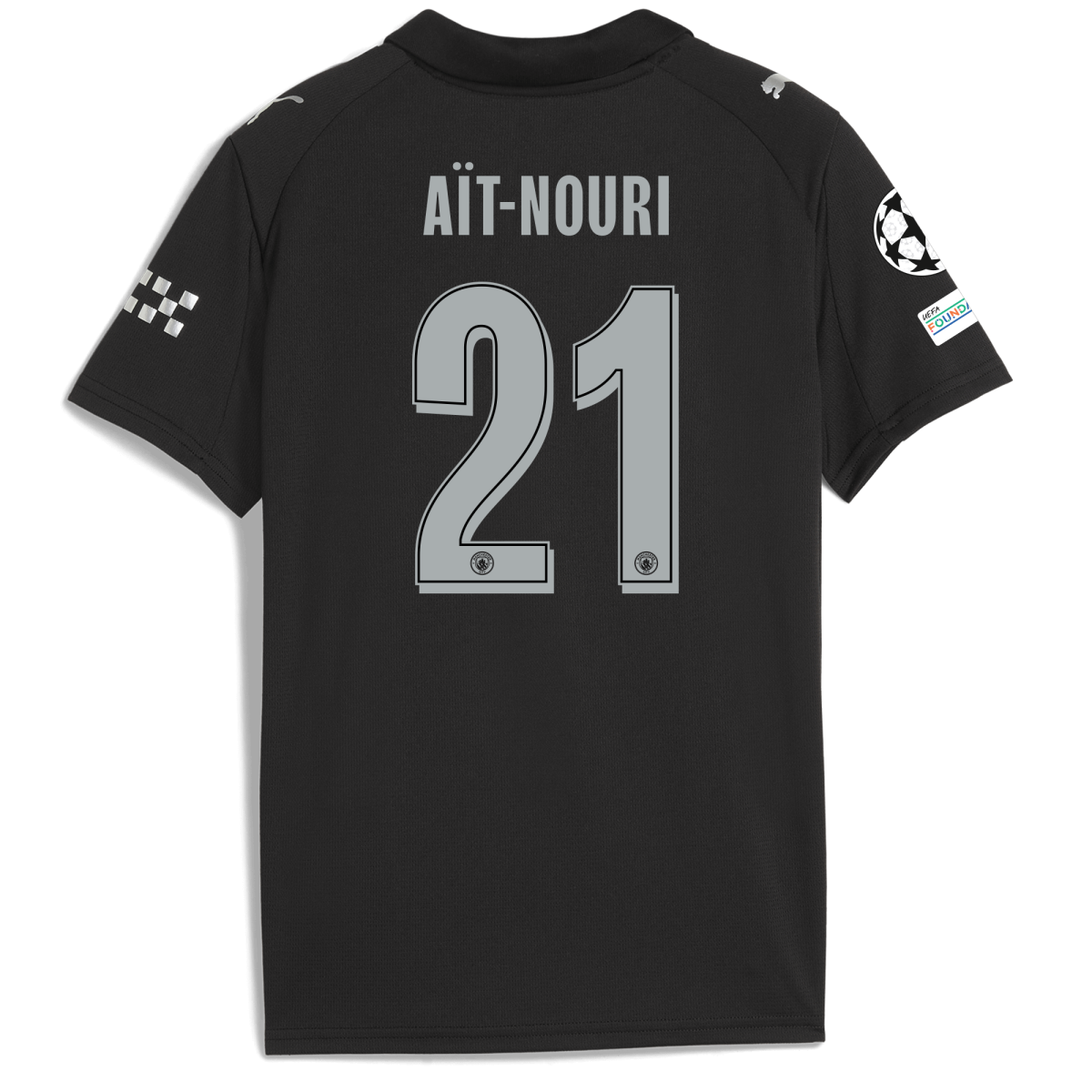 Manchester City kids manchester city man city champions league away jersey 202526 with ait-nouri 21 printing Collection - ManchesterCitystore.com