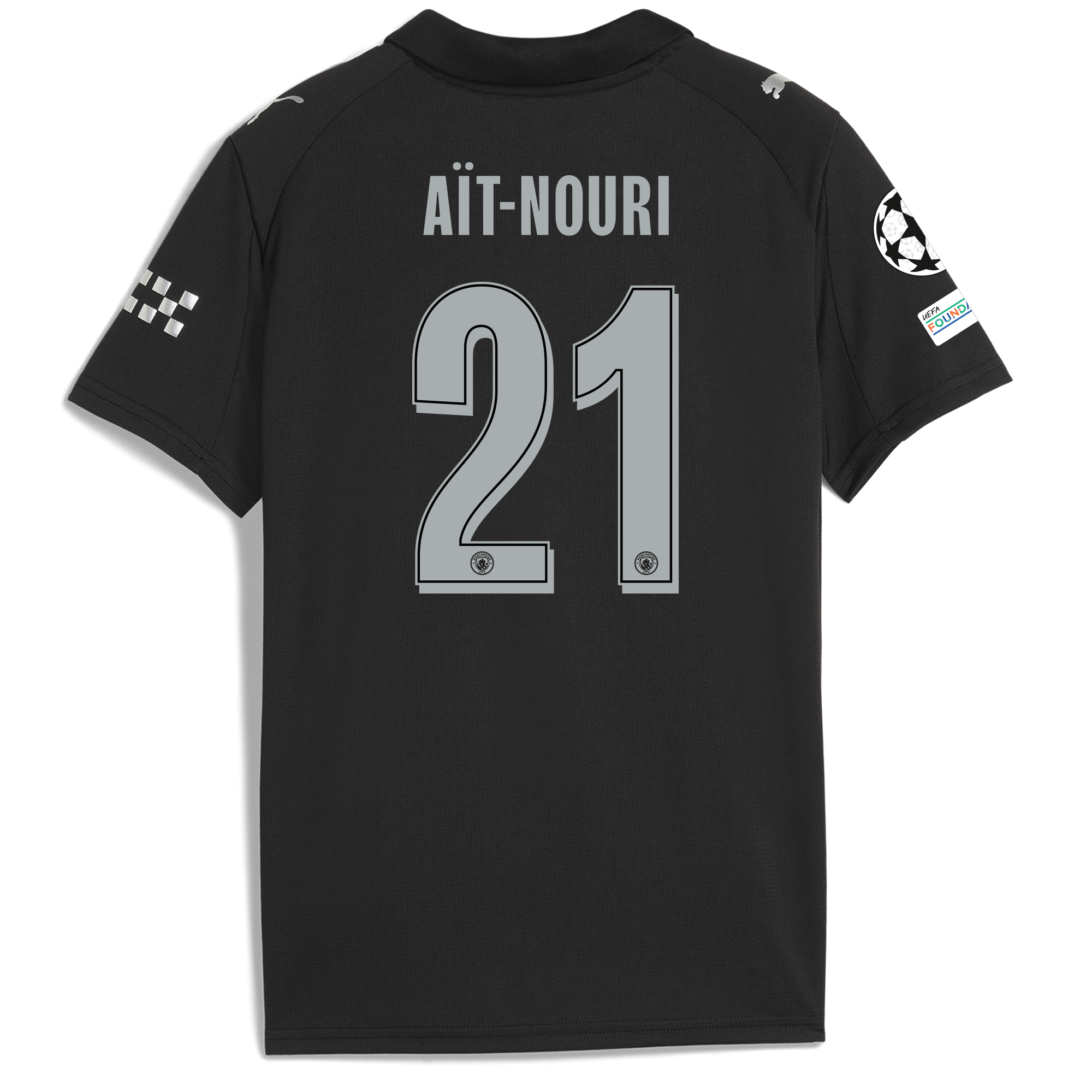 Manchester City kids manchester city man city champions league away jersey 202526 with ait-nouri 21 printing Collection - ManchesterCitystore.com
