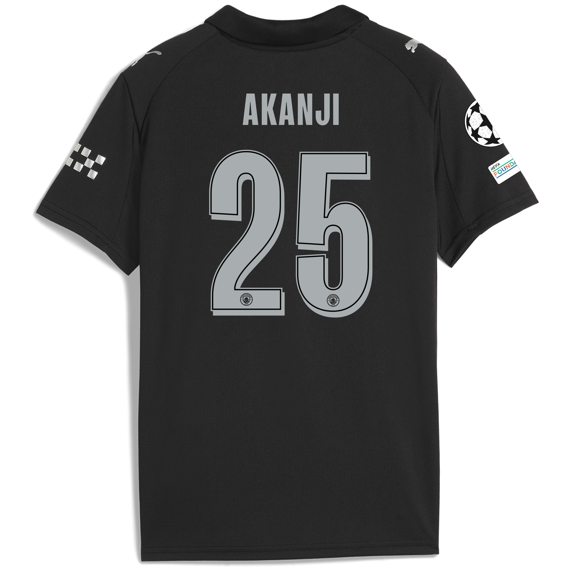 Manchester City kids manchester city man city champions league away jersey 202526 with akanji 25 printing Collection - ManchesterCitystore.com