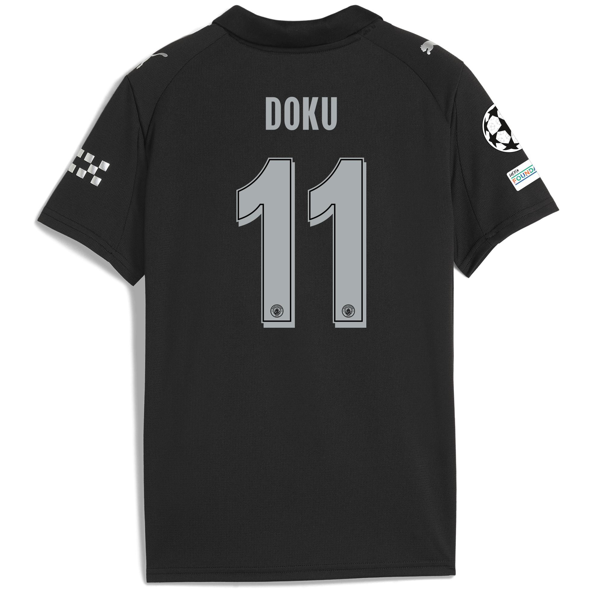 Manchester City kids manchester city man city champions league away jersey 202526 with doku 11 printing Collection - ManchesterCitystore.com