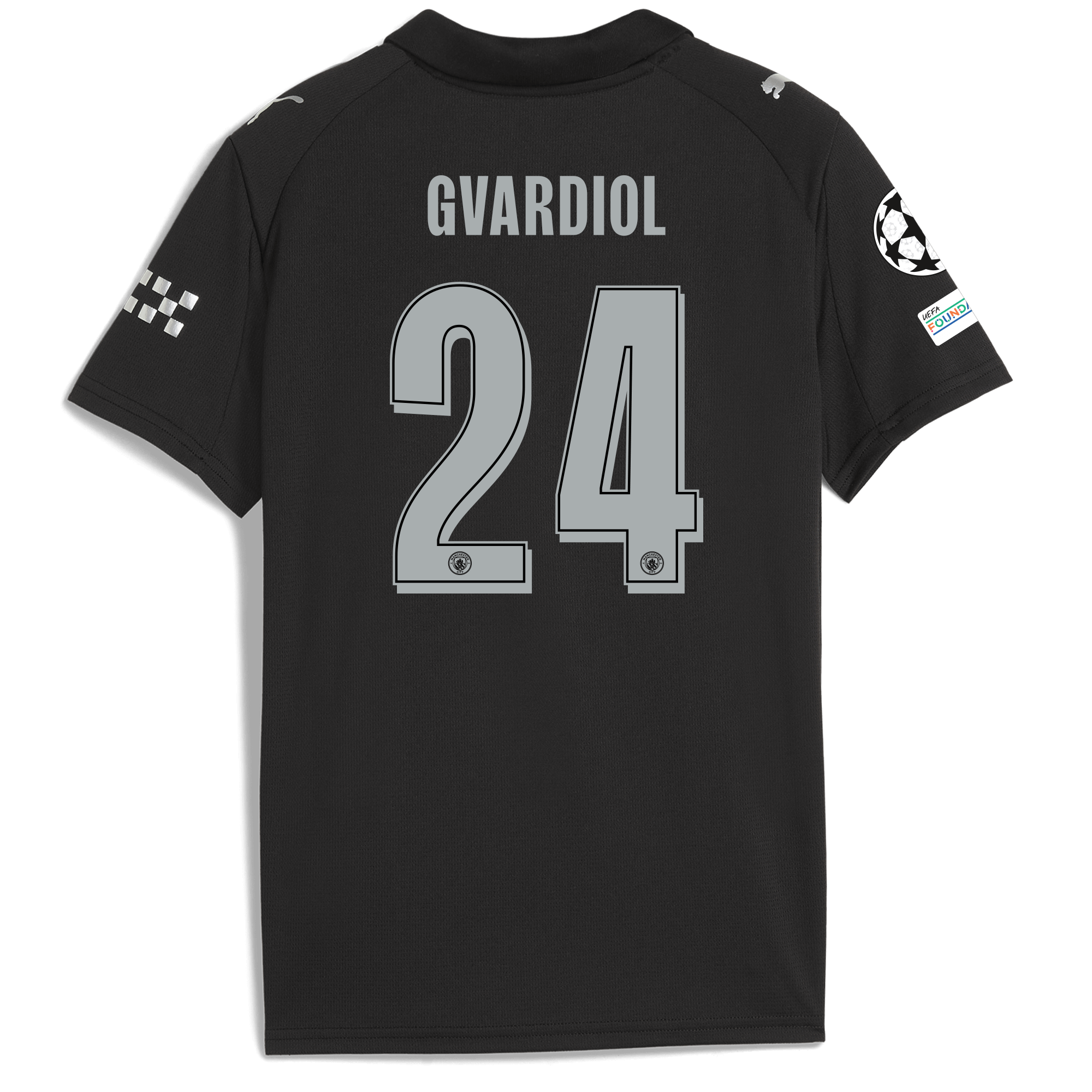 Manchester City kids manchester city man city champions league away jersey 202526 with gvardiol 24 printing Collection - ManchesterCitystore.com