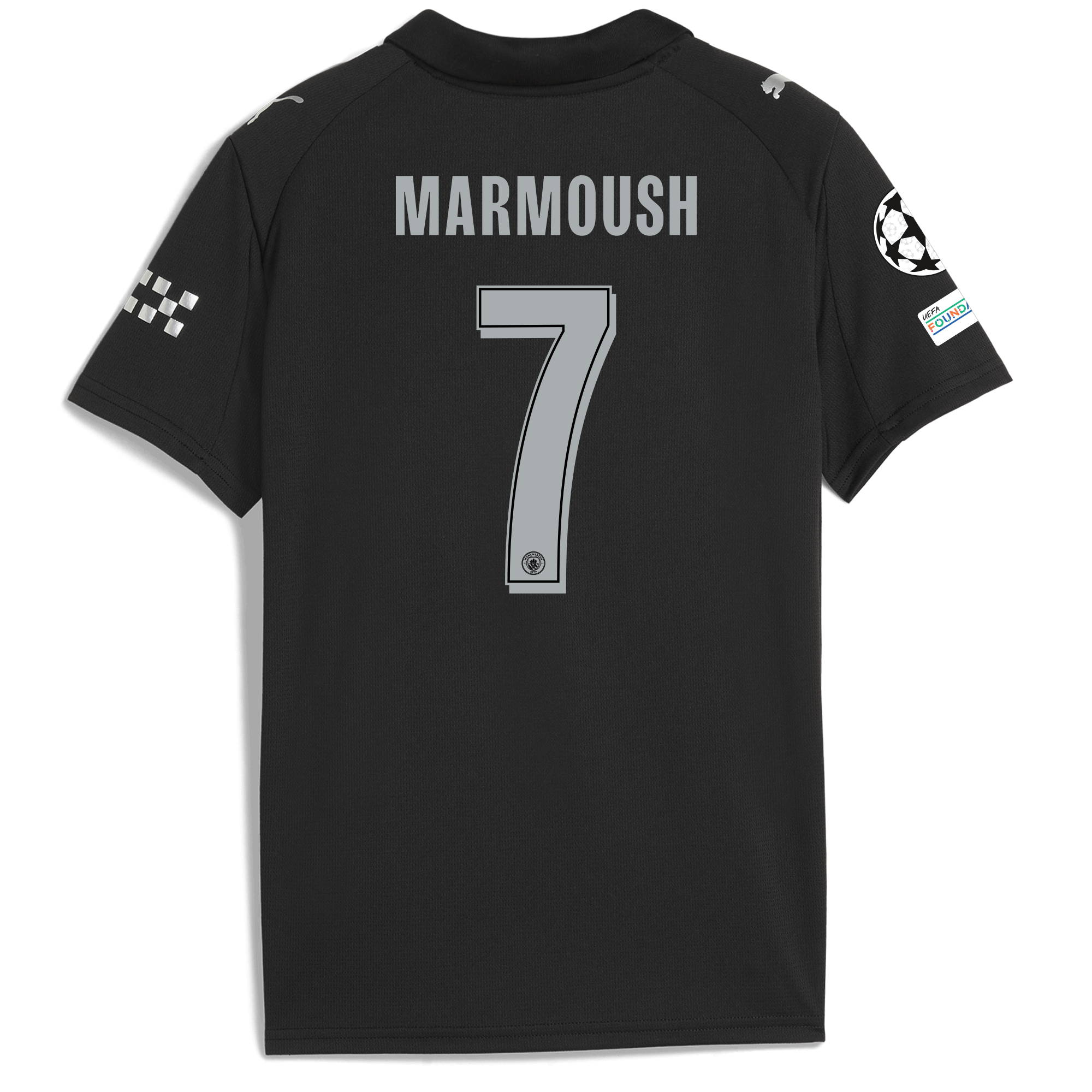 Manchester City kids manchester city man city champions league away jersey 202526 with marmoush 7 printing Collection - ManchesterCitystore.com
