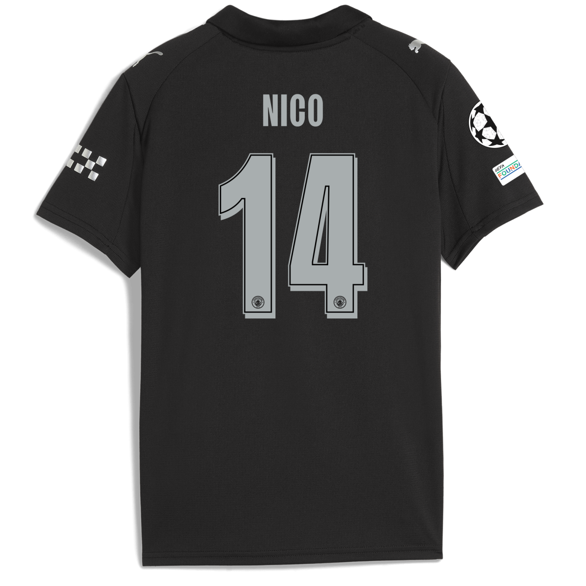 Manchester City kids manchester city man city champions league away jersey 202526 with nico 14 printing Collection - ManchesterCitystore.com