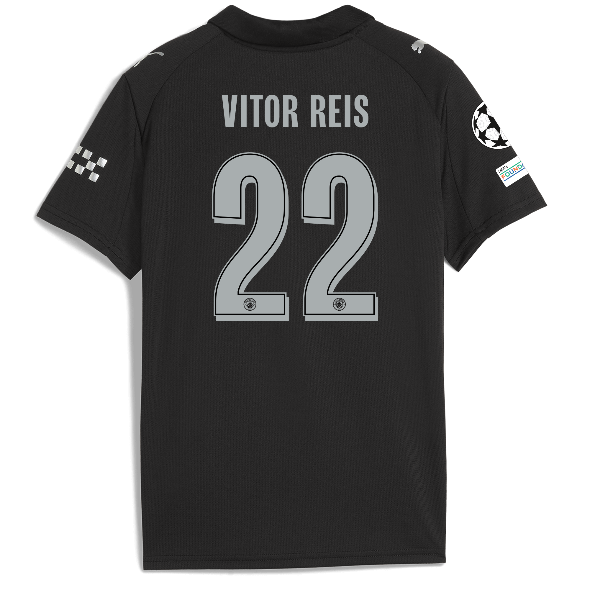 Manchester City kids manchester city man city champions league away jersey 202526 with vitor reis 22 printing Collection - ManchesterCitystore.com