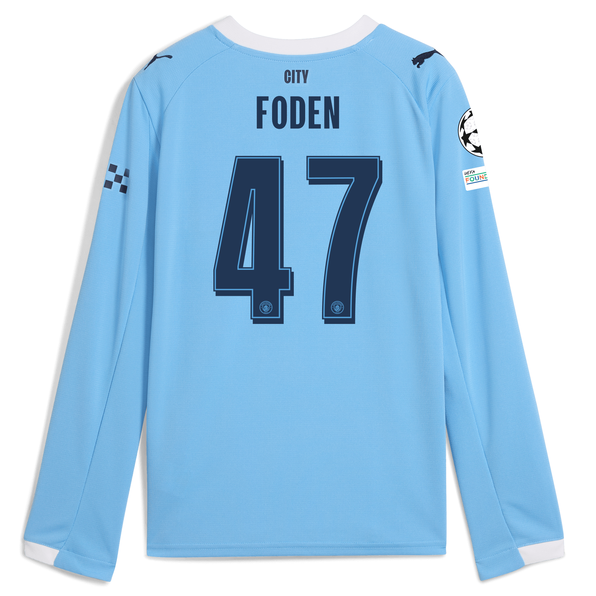 Manchester City kids manchester city man city champions league home jersey 202526 long sleeve with foden 47 printing Collection - ManchesterCitystore.com