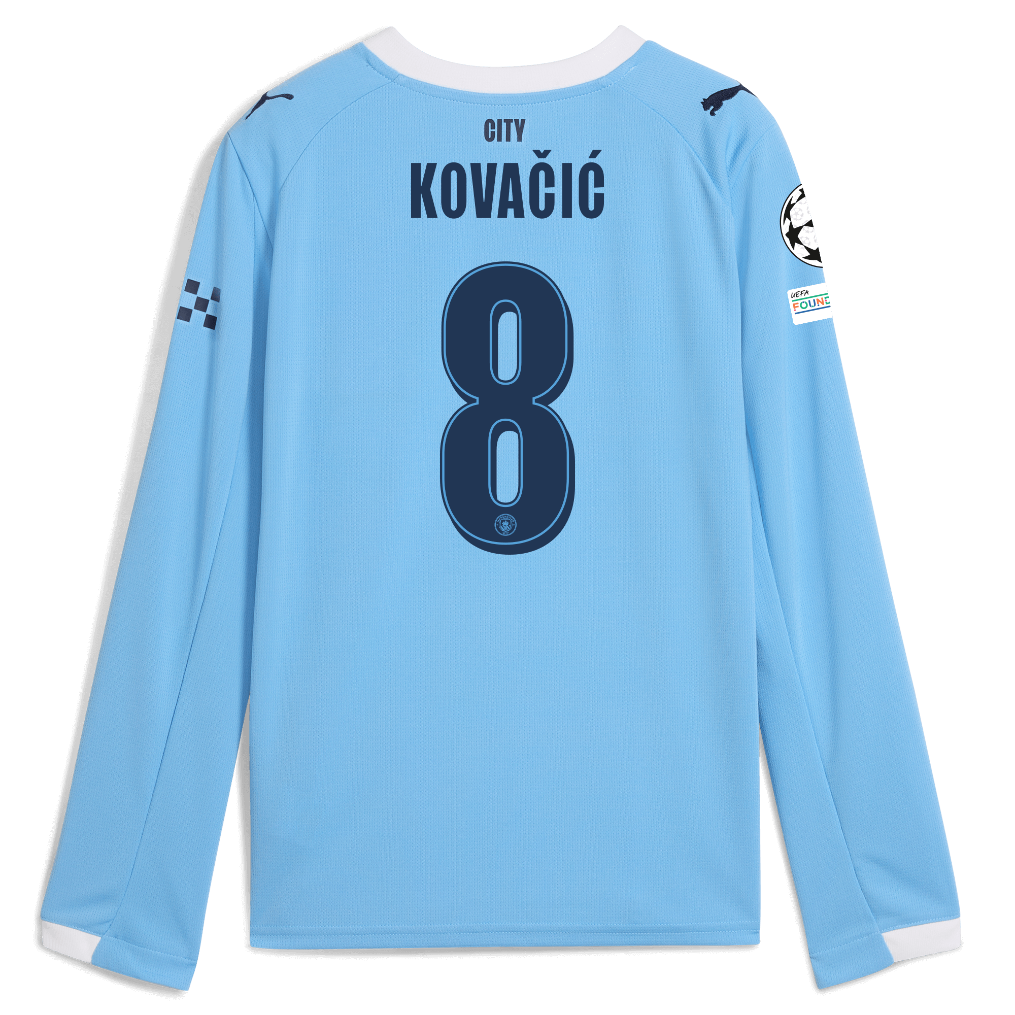 Manchester City kids manchester city man city champions league home jersey 202526 long sleeve with kovacic 8 printing Collection - ManchesterCitystore.com