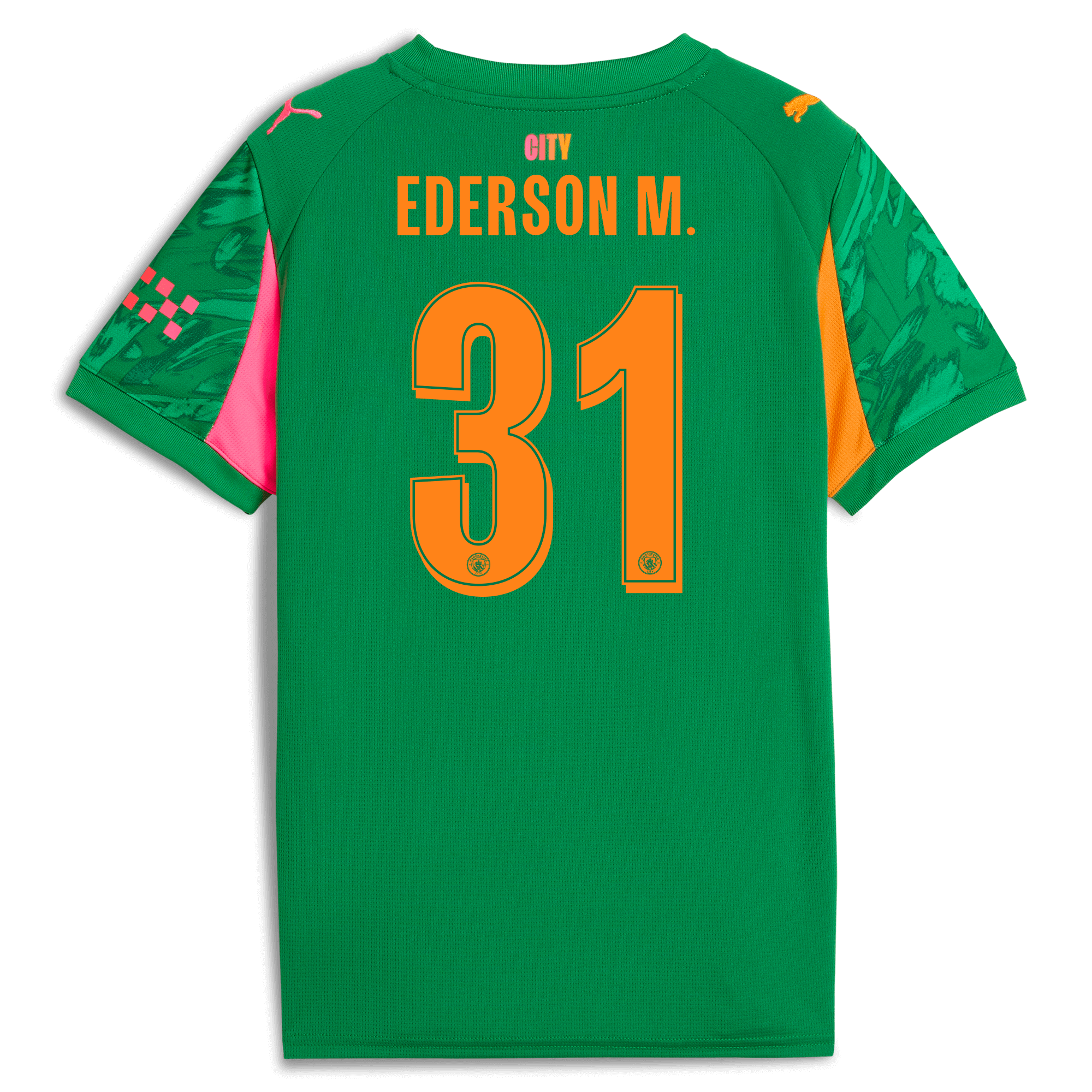 Manchester City kids manchester city man city goalkeeper jersey green 202526 with ederson m. 31 printing Collection - ManchesterCitystore.com