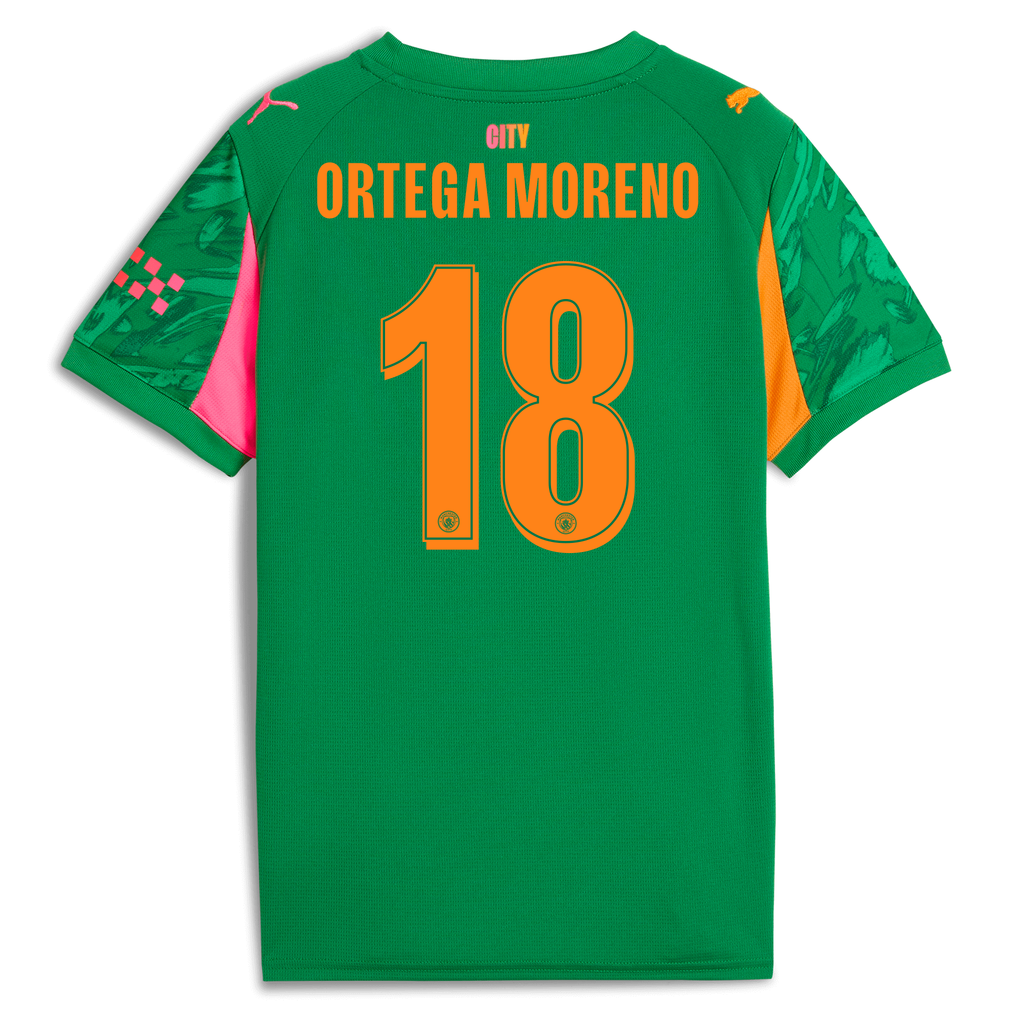 Manchester City kids manchester city man city goalkeeper jersey green 202526 with ortega moreno 18 printing Collection - ManchesterCitystore.com