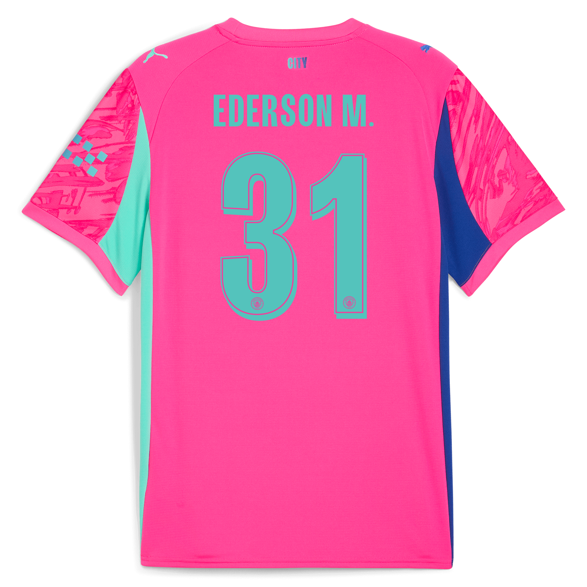 Manchester City kids manchester city man city goalkeeper jersey pink 202526 with ederson m. 31 printing Collection - ManchesterCitystore.com