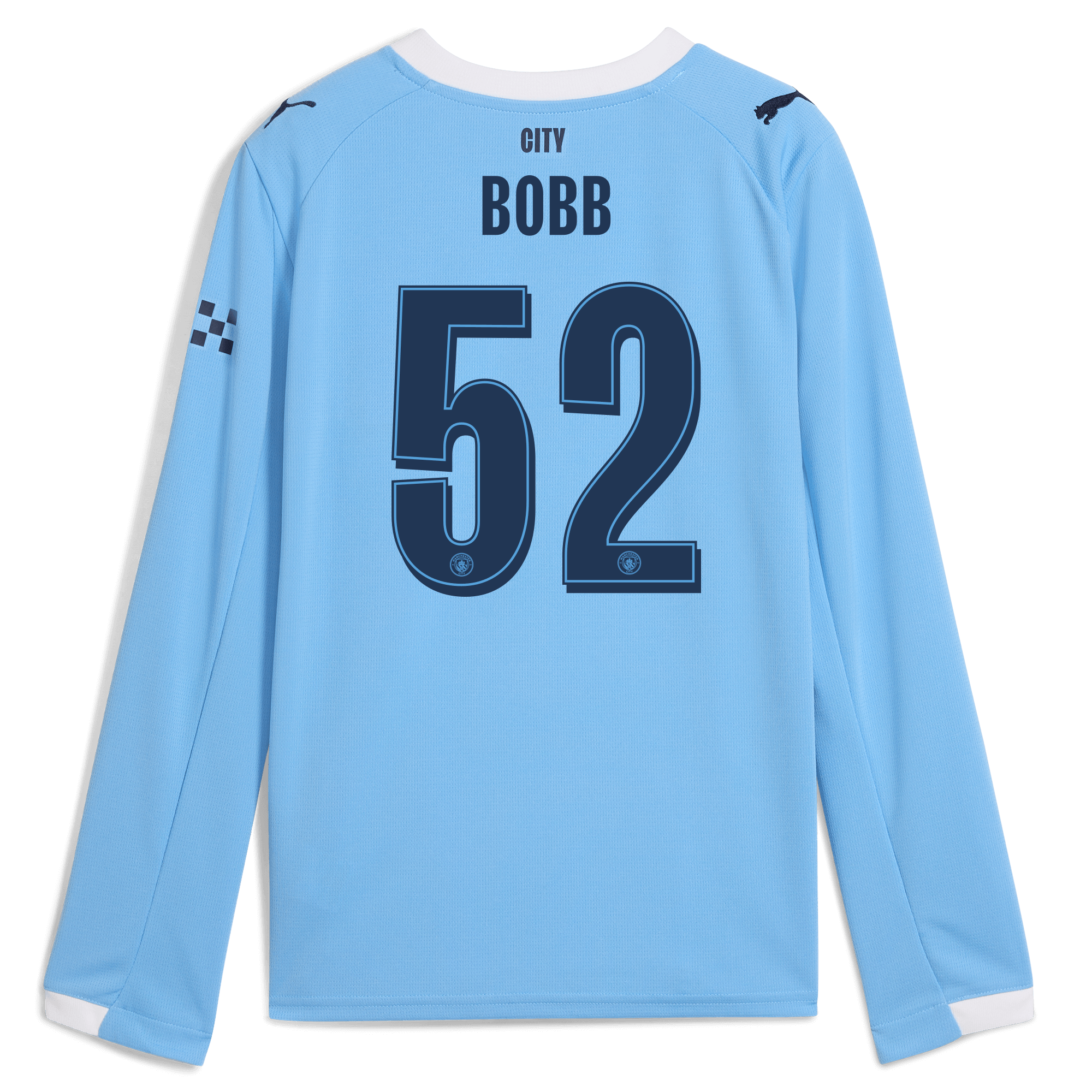 Manchester City kids manchester city man city home jersey 202526 long sleeve with bobb 52 printing Collection - ManchesterCitystore.com