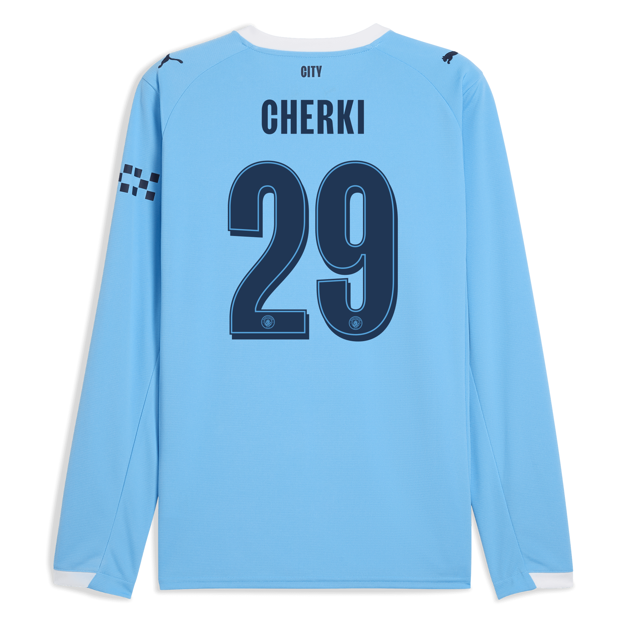 Manchester City kids manchester city man city home jersey 202526 long sleeve with cherki 29 printing Collection - ManchesterCitystore.com