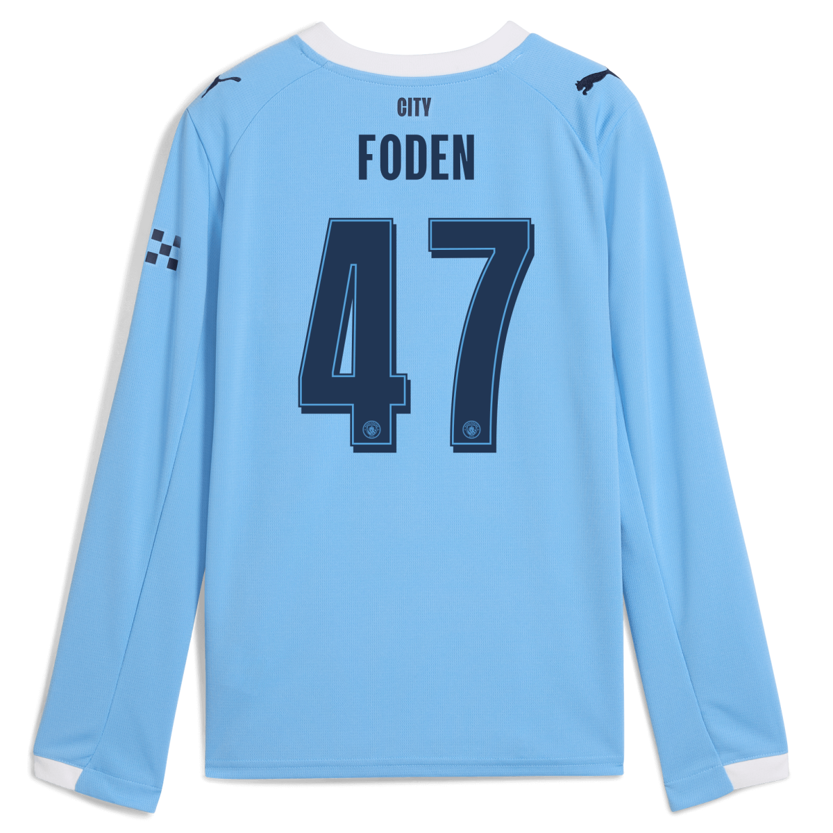 Manchester City kids manchester city man city home jersey 202526 long sleeve with foden 47 printing Collection - ManchesterCitystore.com