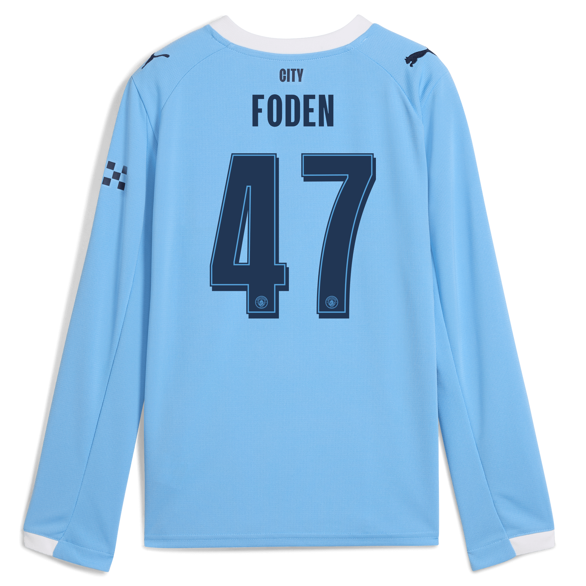 Manchester City kids manchester city man city home jersey 202526 long sleeve with foden 47 printing Collection - ManchesterCitystore.com