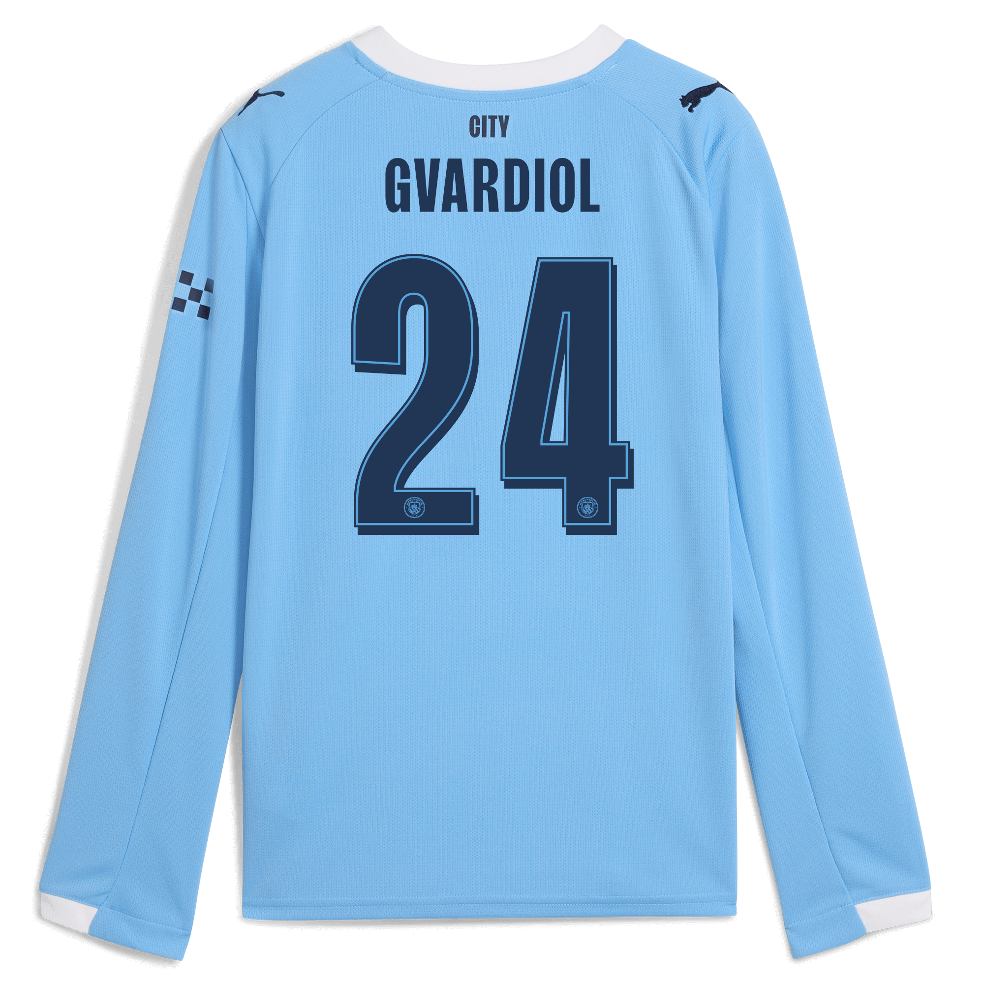 Manchester City kids manchester city man city home jersey 202526 long sleeve with gvardiol 24 printing Collection - ManchesterCitystore.com