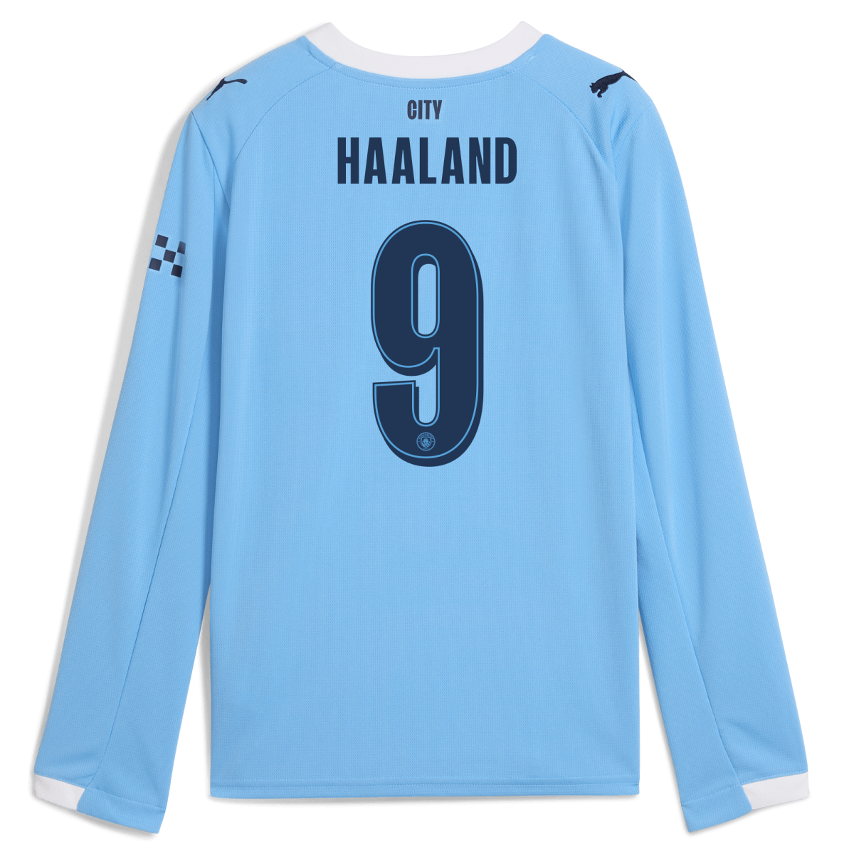 Manchester City kids manchester city man city home jersey 202526 long sleeve with haaland 9 printing Collection - ManchesterCitystore.com
