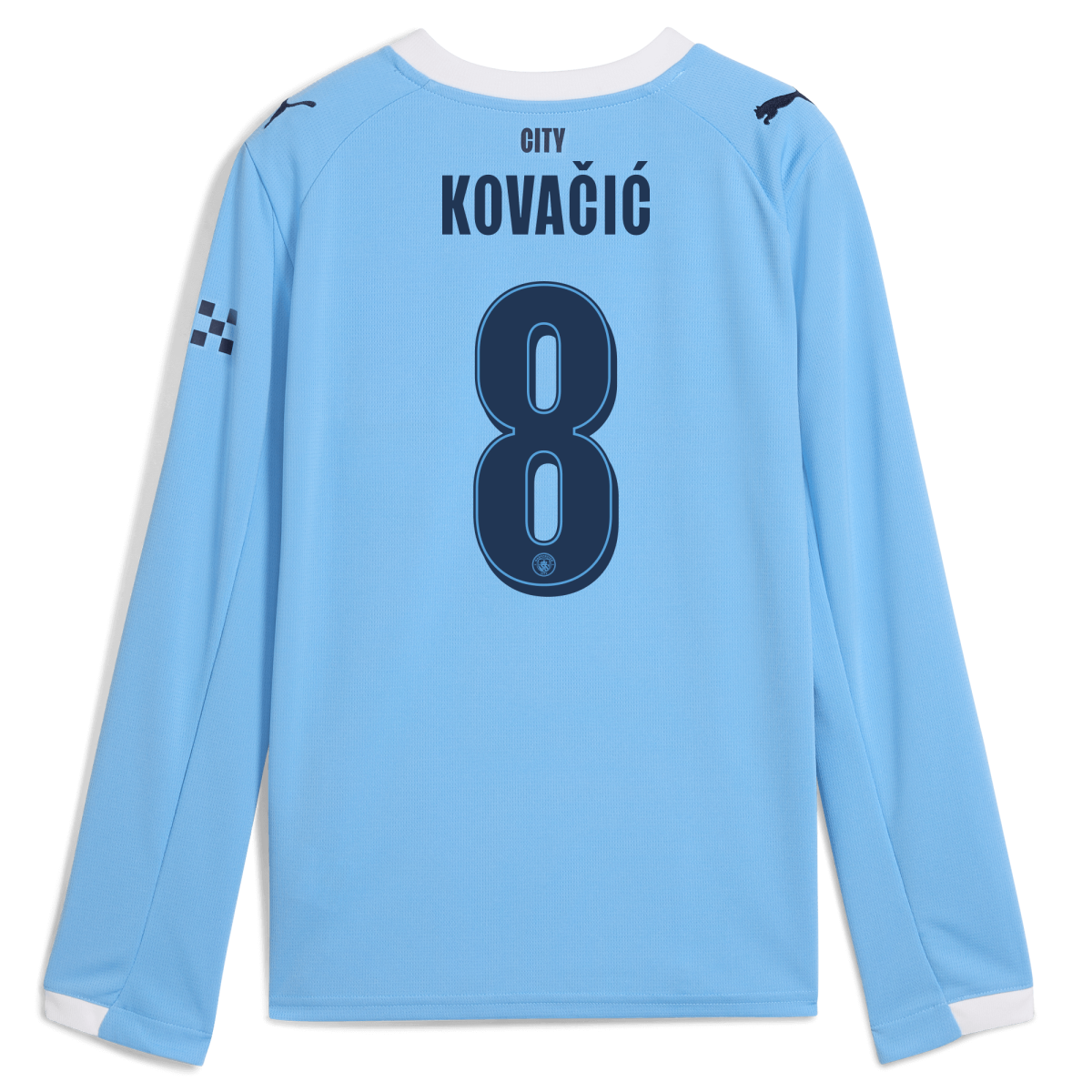 Manchester City kids manchester city man city home jersey 202526 long sleeve with kovacic 8 printing Collection - ManchesterCitystore.com