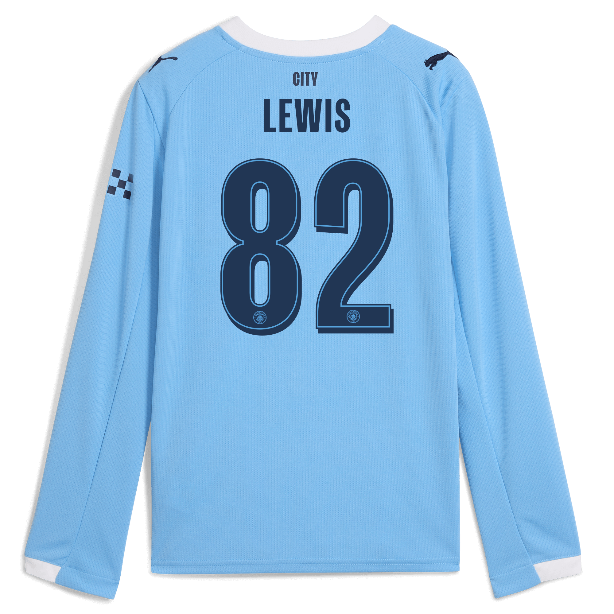 Manchester City kids manchester city man city home jersey 202526 long sleeve with lewis 82 printing Collection - ManchesterCitystore.com