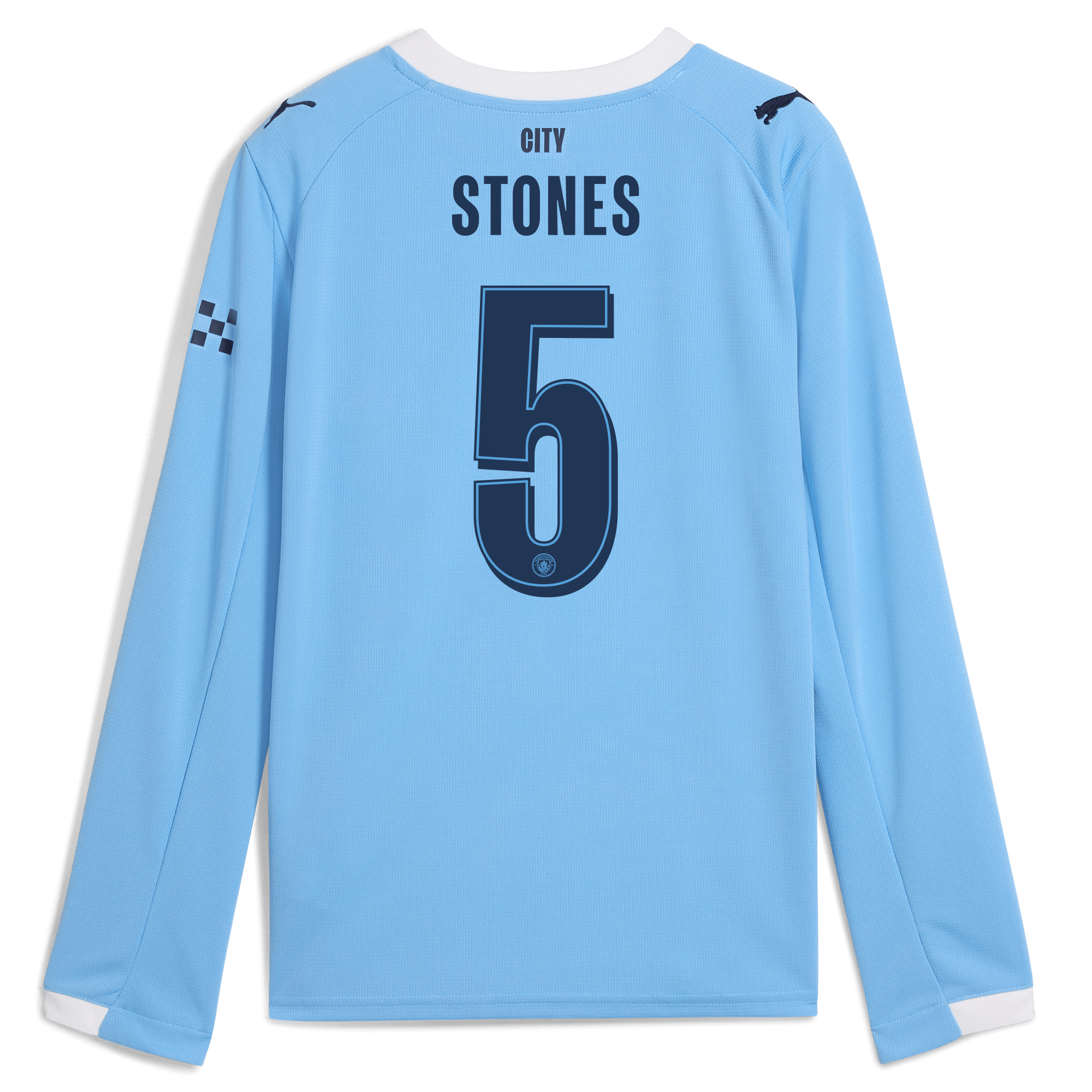 Manchester City kids manchester city man city home jersey 202526 long sleeve with stones 5 printing Collection - ManchesterCitystore.com