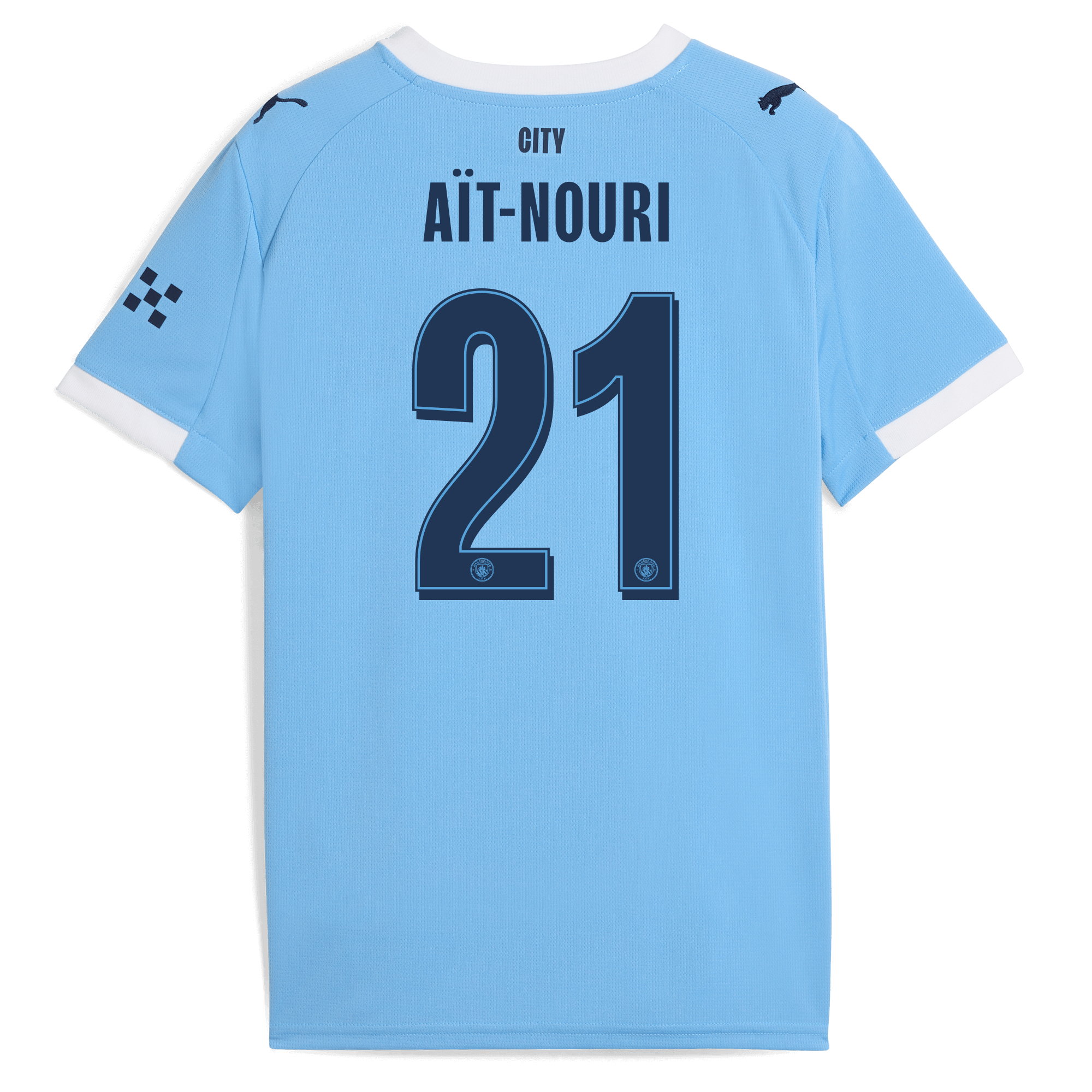 Manchester City kids manchester city man city home jersey 202526 with ait-nouri 21 printing Collection - ManchesterCitystore.com