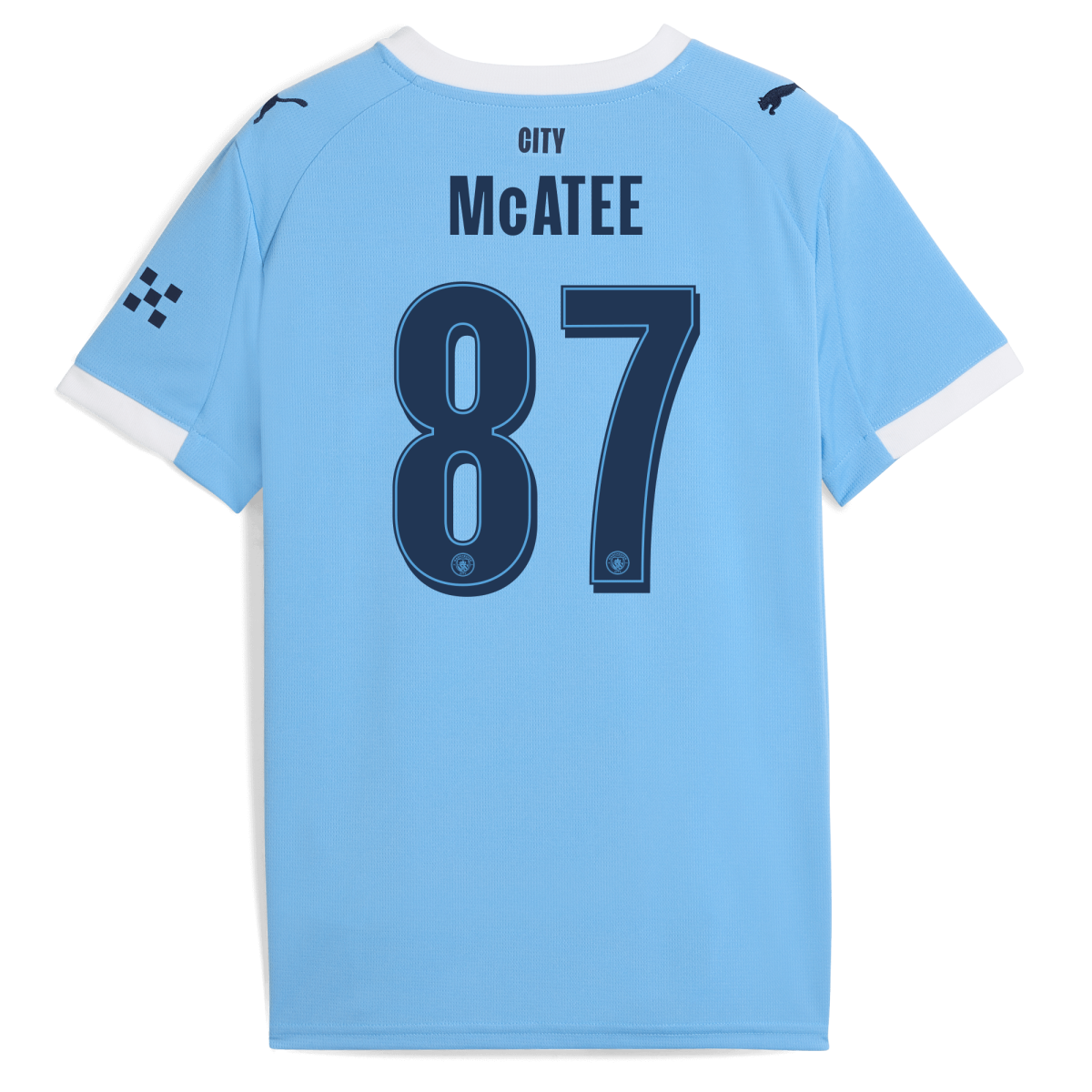 Manchester City kids manchester city man city home jersey 202526 with mcatee 87 printing Collection - ManchesterCitystore.com
