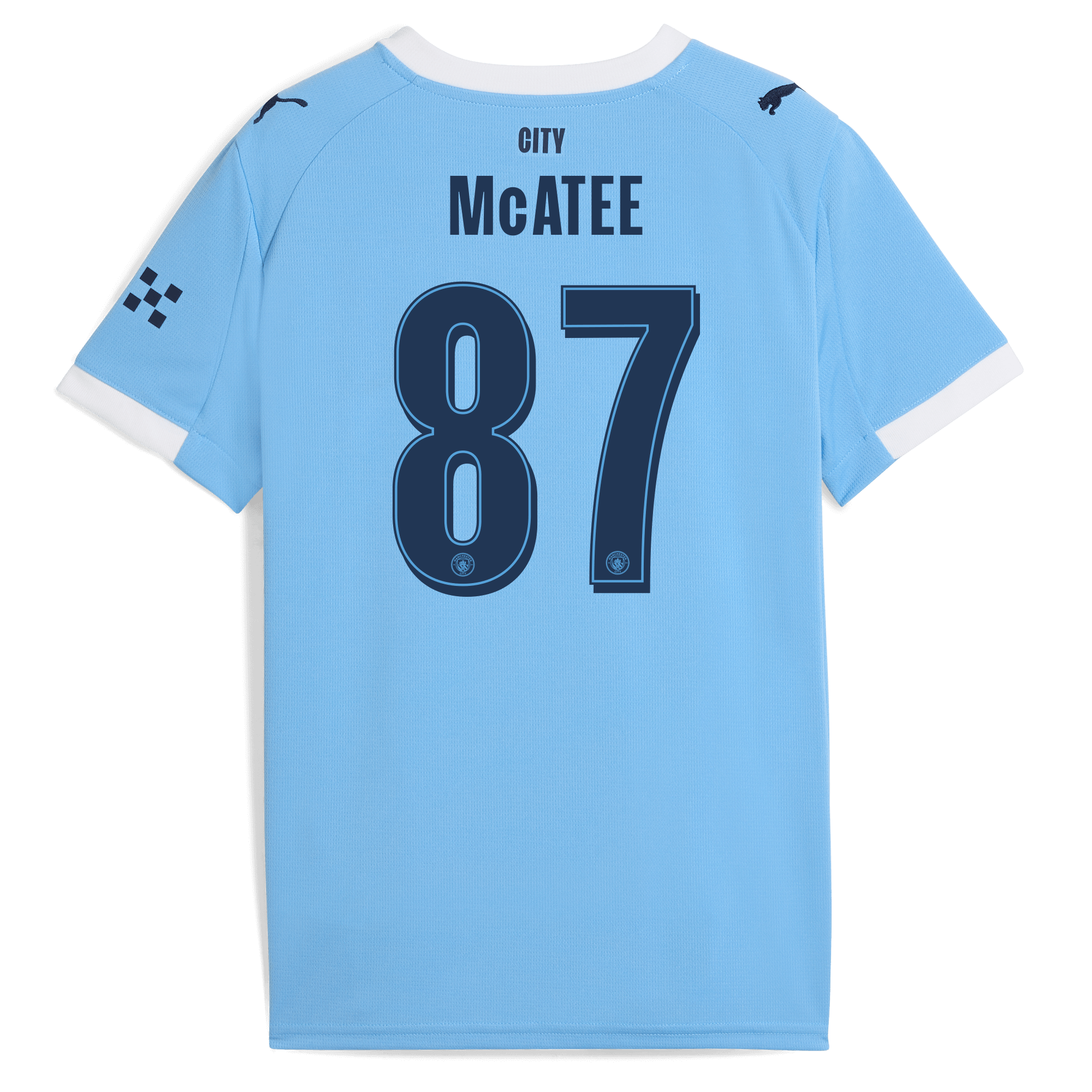 Manchester City kids manchester city man city home jersey 202526 with mcatee 87 printing Collection - ManchesterCitystore.com
