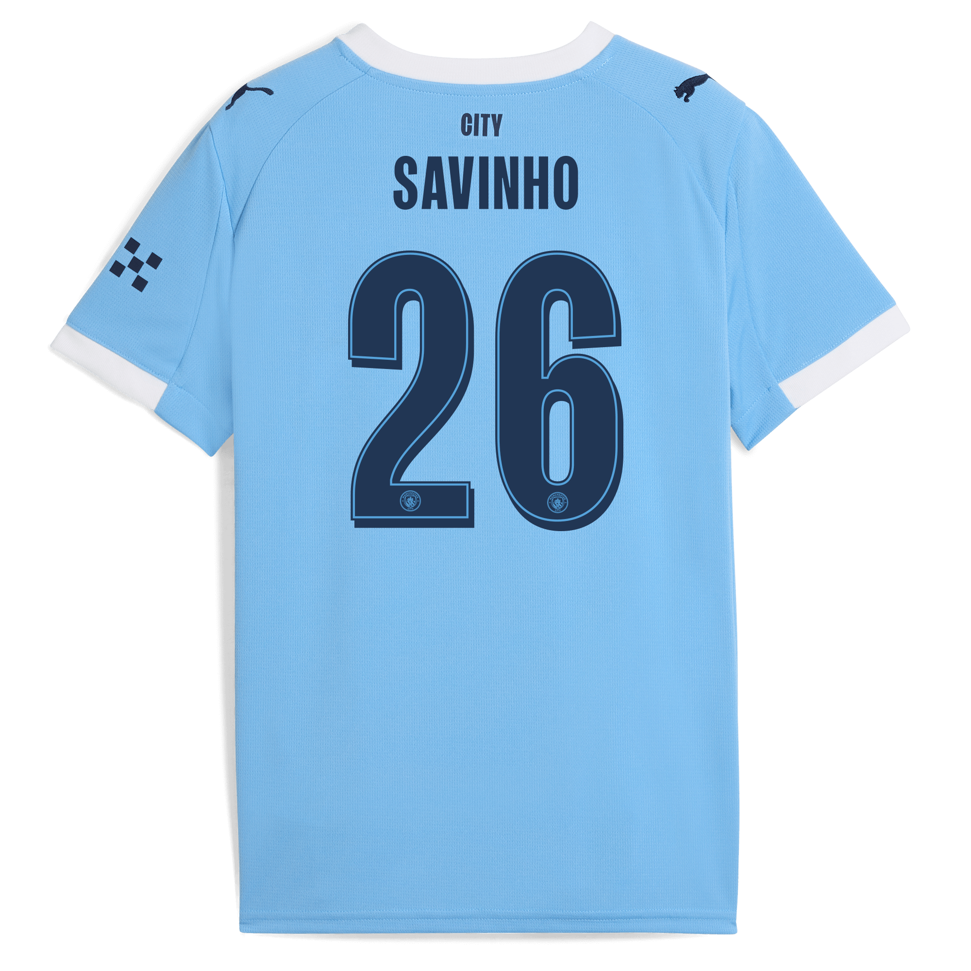 Manchester City kids manchester city man city home jersey 202526 with savinho 26 printing Collection - ManchesterCitystore.com