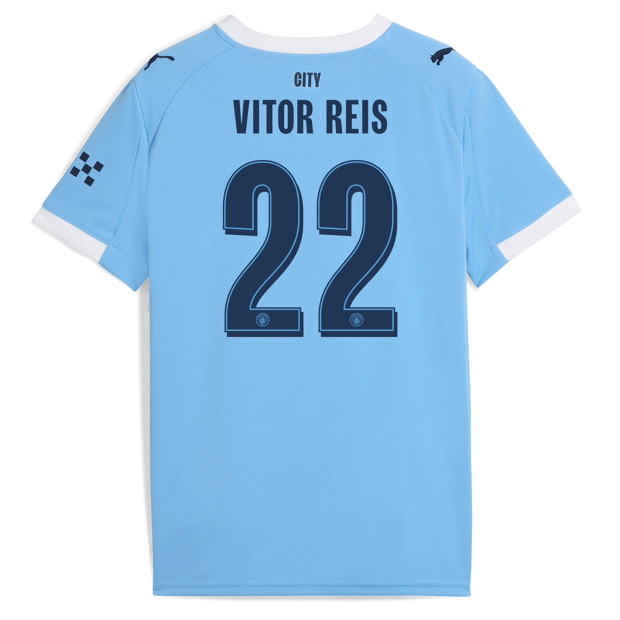 Manchester City kids manchester city man city home jersey 202526 with vitor reis 22 printing Collection - ManchesterCitystore.com