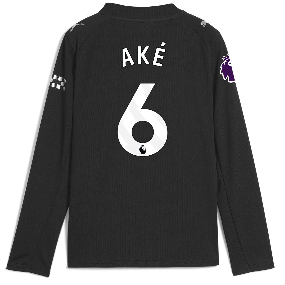 Manchester City kids manchester city premier league away jersey 202526 long sleeve with ake 6 printing Collection - ManchesterCitystore.com