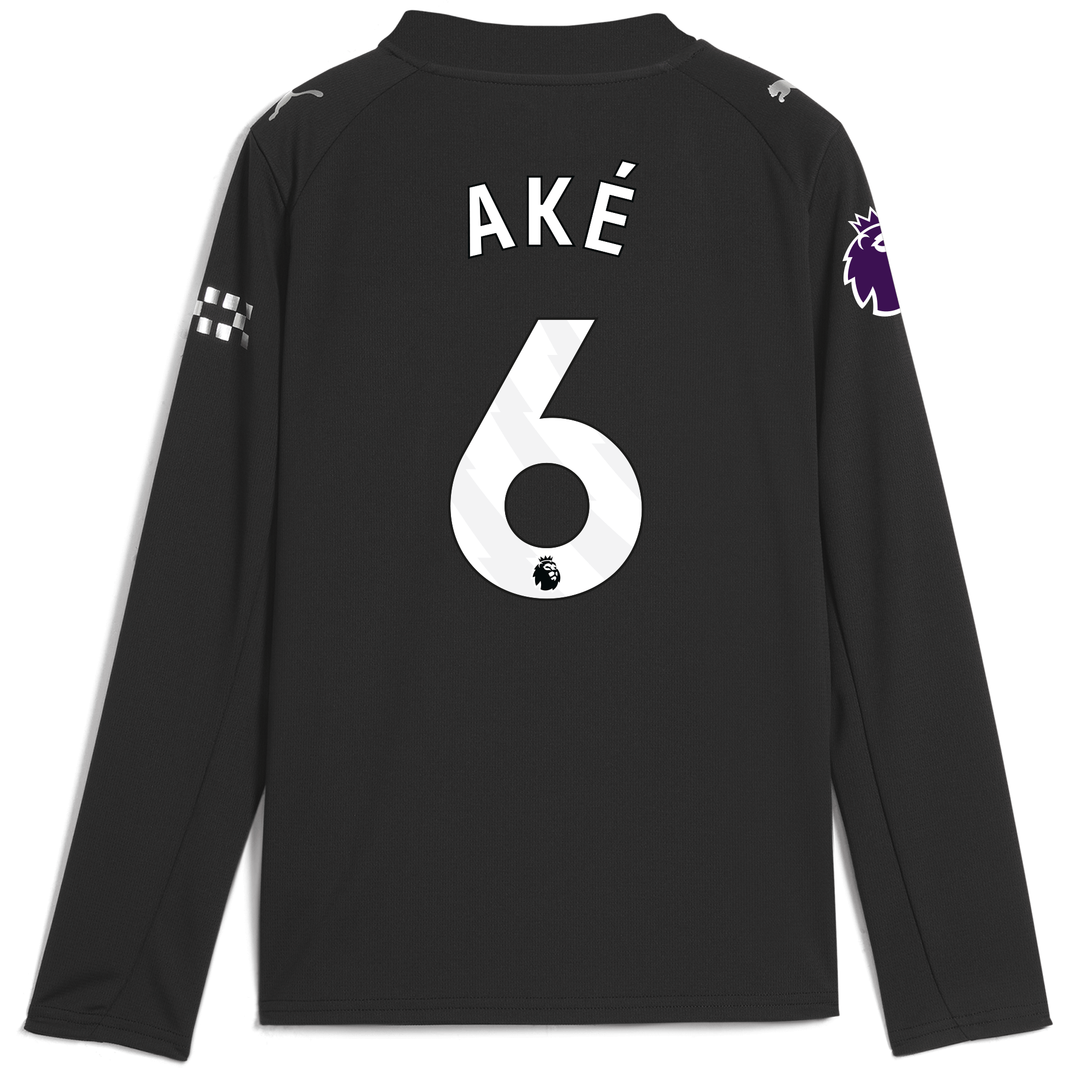 Manchester City kids manchester city premier league away jersey 202526 long sleeve with ake 6 printing Collection - ManchesterCitystore.com