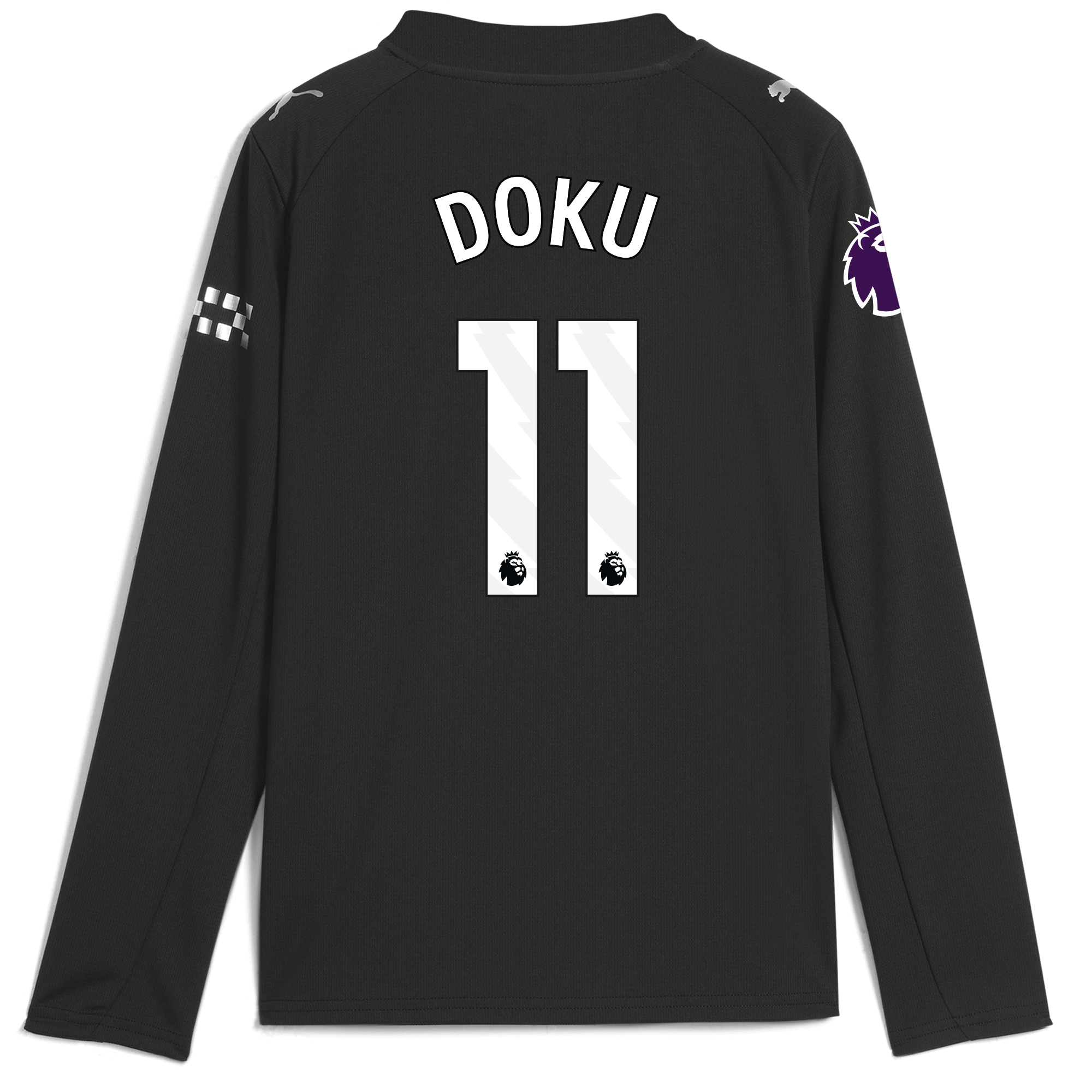 Manchester City kids manchester city premier league away jersey 202526 long sleeve with doku 11 printing Collection - ManchesterCitystore.com