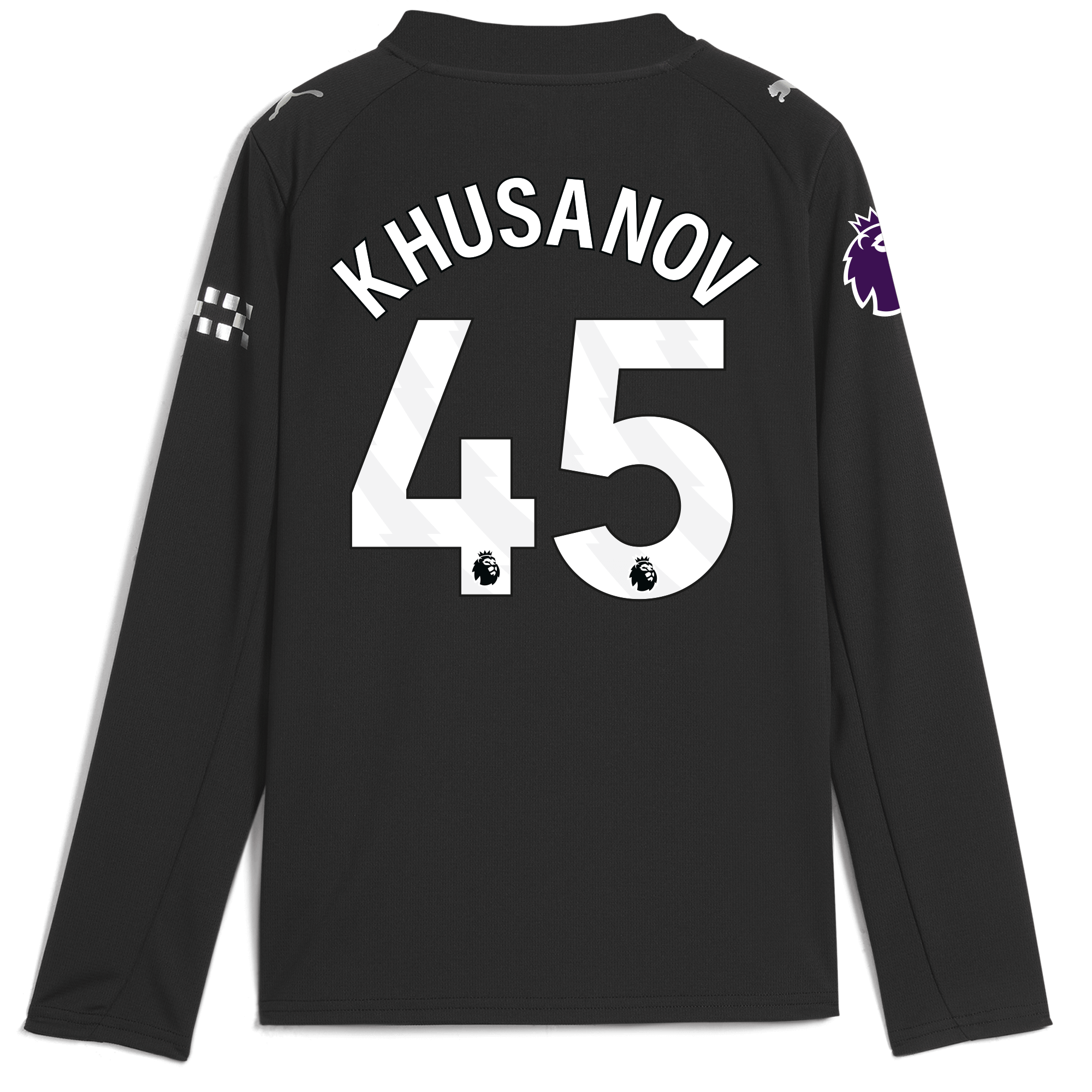 Manchester City kids manchester city premier league away jersey 202526 long sleeve with khusanov 45 printing Collection - ManchesterCitystore.com