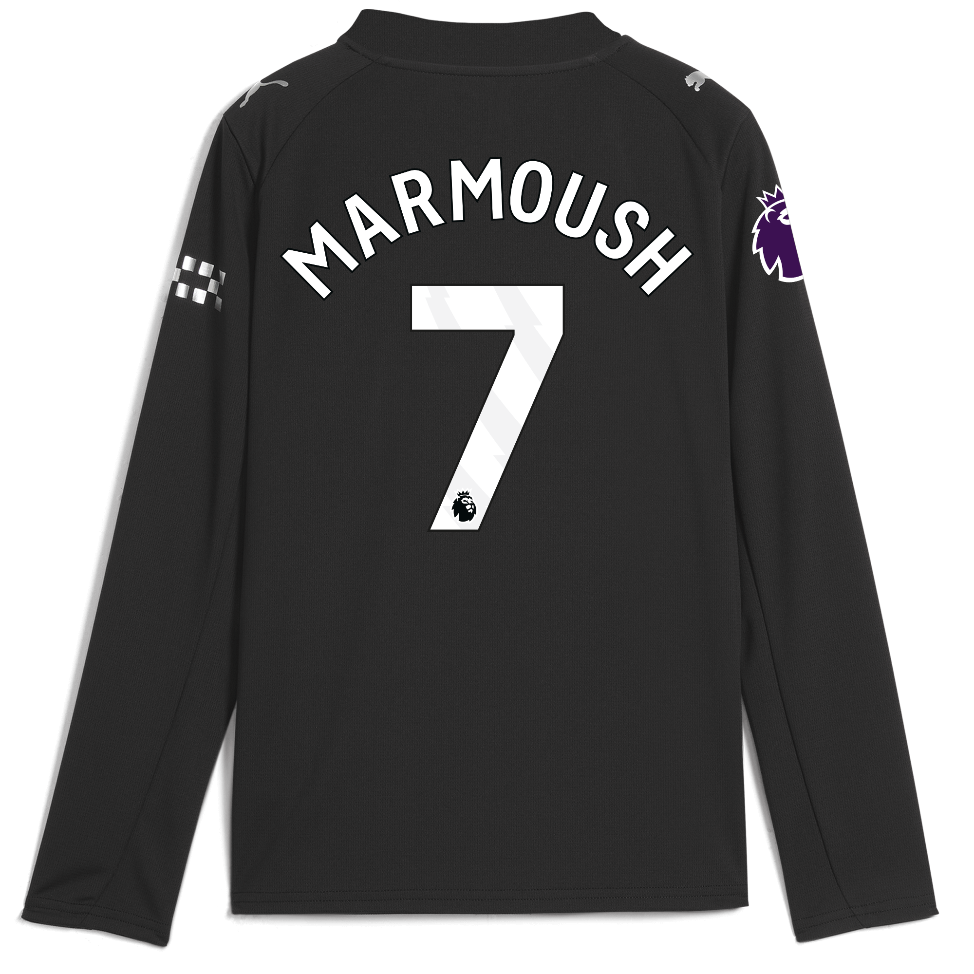 Manchester City kids manchester city premier league away jersey 202526 long sleeve with marmoush 7 printing Collection - ManchesterCitystore.com