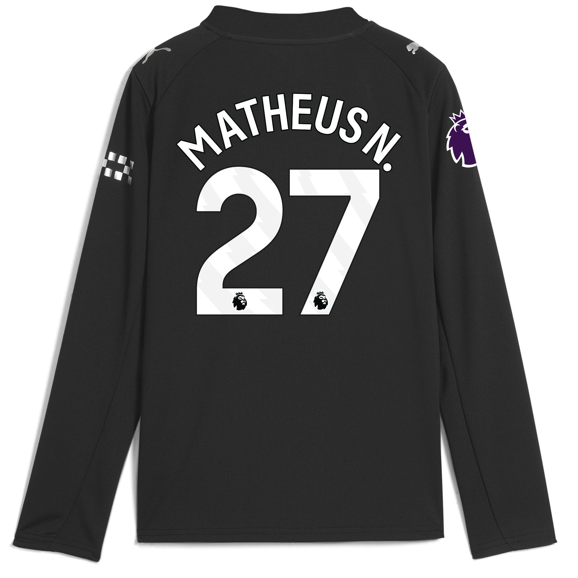 Manchester City kids manchester city premier league away jersey 202526 long sleeve with matheus n. 27 printing Collection - ManchesterCitystore.com