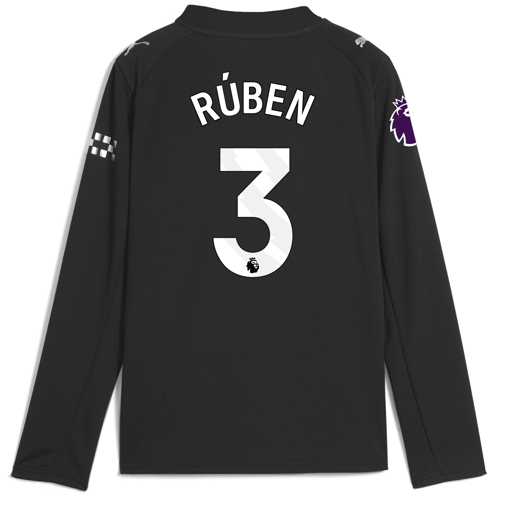 Manchester City kids manchester city premier league away jersey 202526 long sleeve with ruben 3 printing Collection - ManchesterCitystore.com