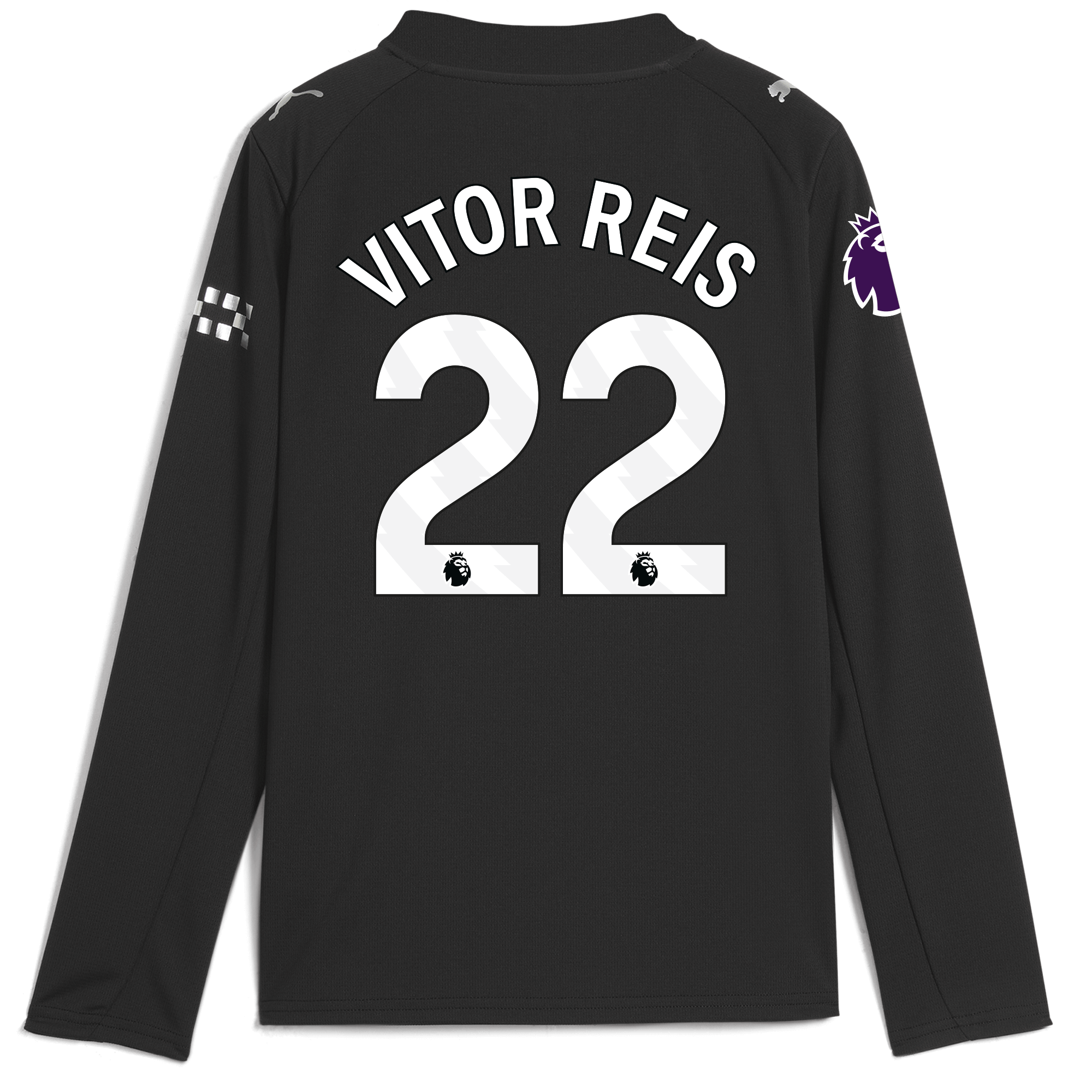 Manchester City kids manchester city premier league away jersey 202526 long sleeve with vitor reis 22 printing Collection - ManchesterCitystore.com