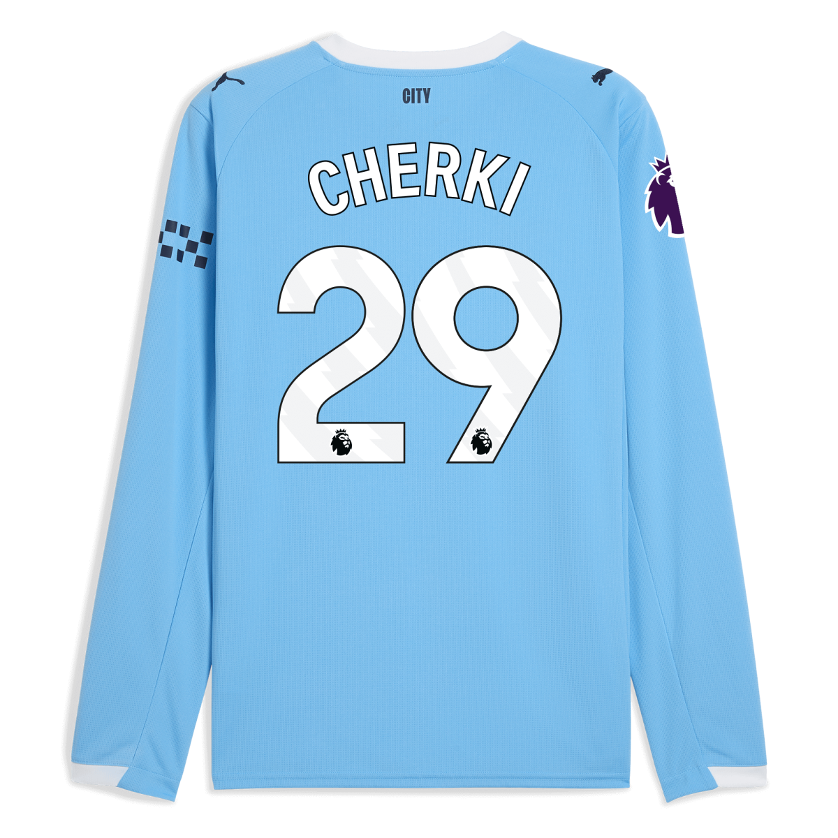 Manchester City kids manchester city premier league home jersey 202526 long sleeve with cherki 29 printing Collection - ManchesterCitystore.com