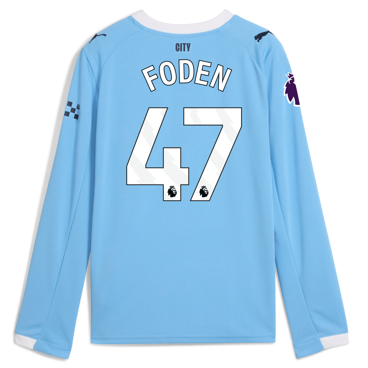 Manchester City kids manchester city premier league home jersey 202526 long sleeve with foden 47 printing Collection - ManchesterCitystore.com