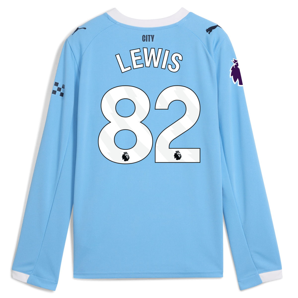 Manchester City kids manchester city premier league home jersey 202526 long sleeve with lewis 82 printing Collection - ManchesterCitystore.com