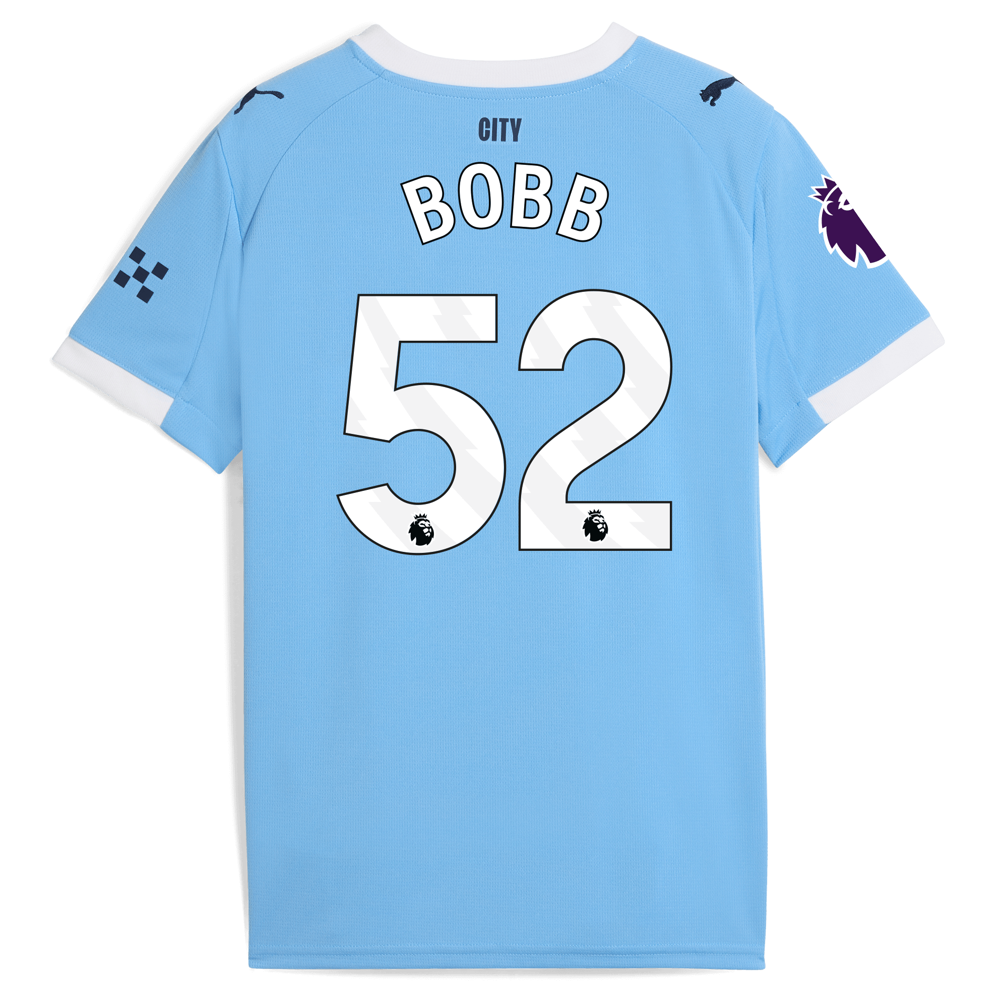 Manchester City kids manchester city premier league home jersey 202526 with bobb 52 printing Collection - ManchesterCitystore.com