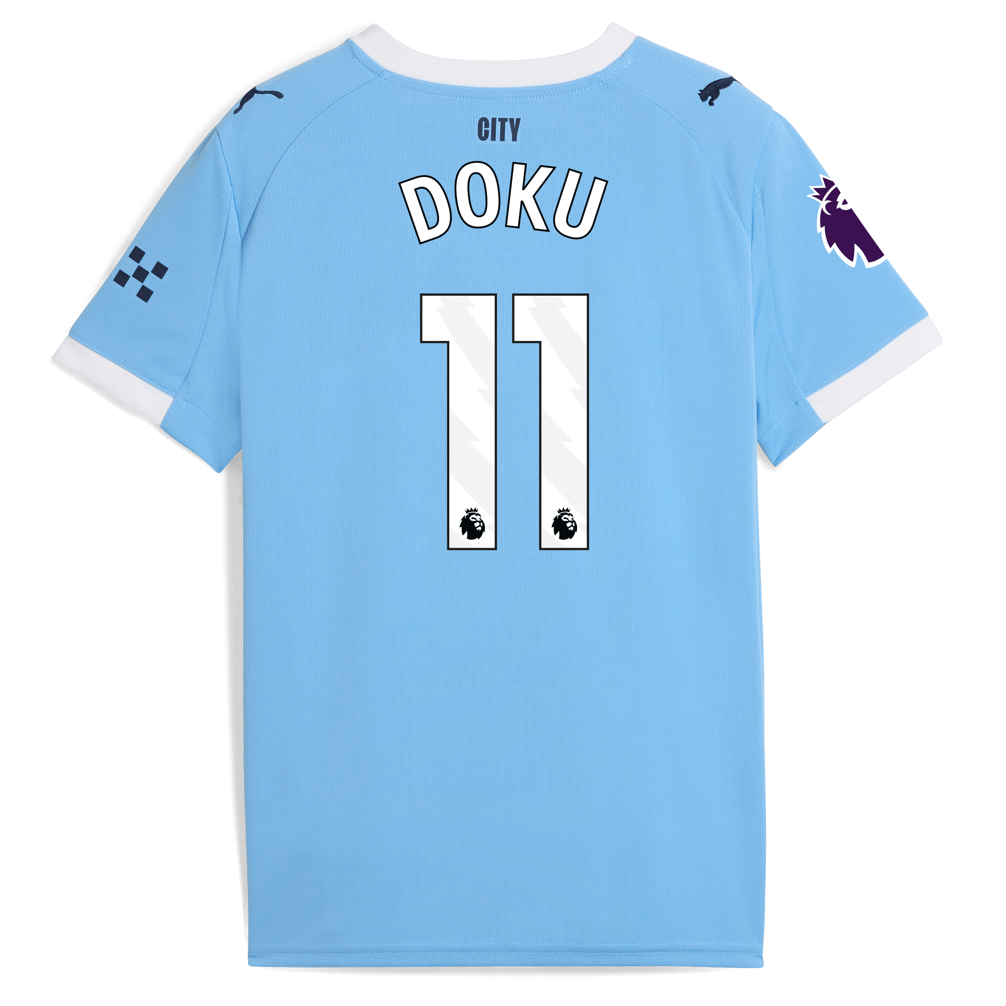 Manchester City kids manchester city premier league home jersey 202526 with doku 11 printing Collection - ManchesterCitystore.com