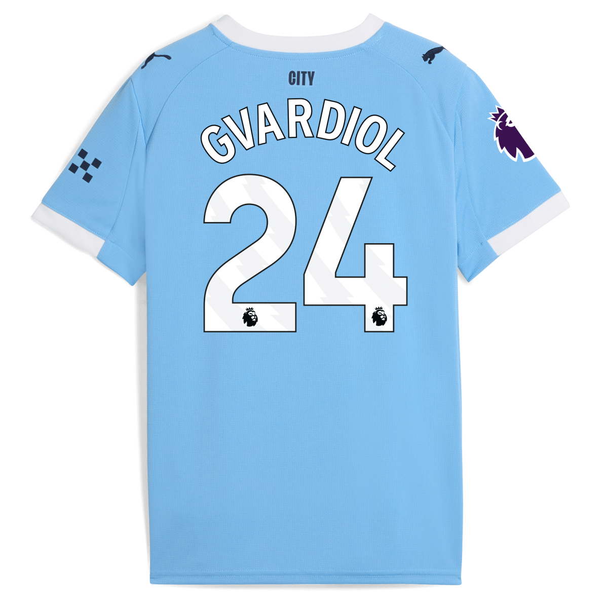 Manchester City kids manchester city premier league home jersey 202526 with gvardiol 24 printing Collection - ManchesterCitystore.com