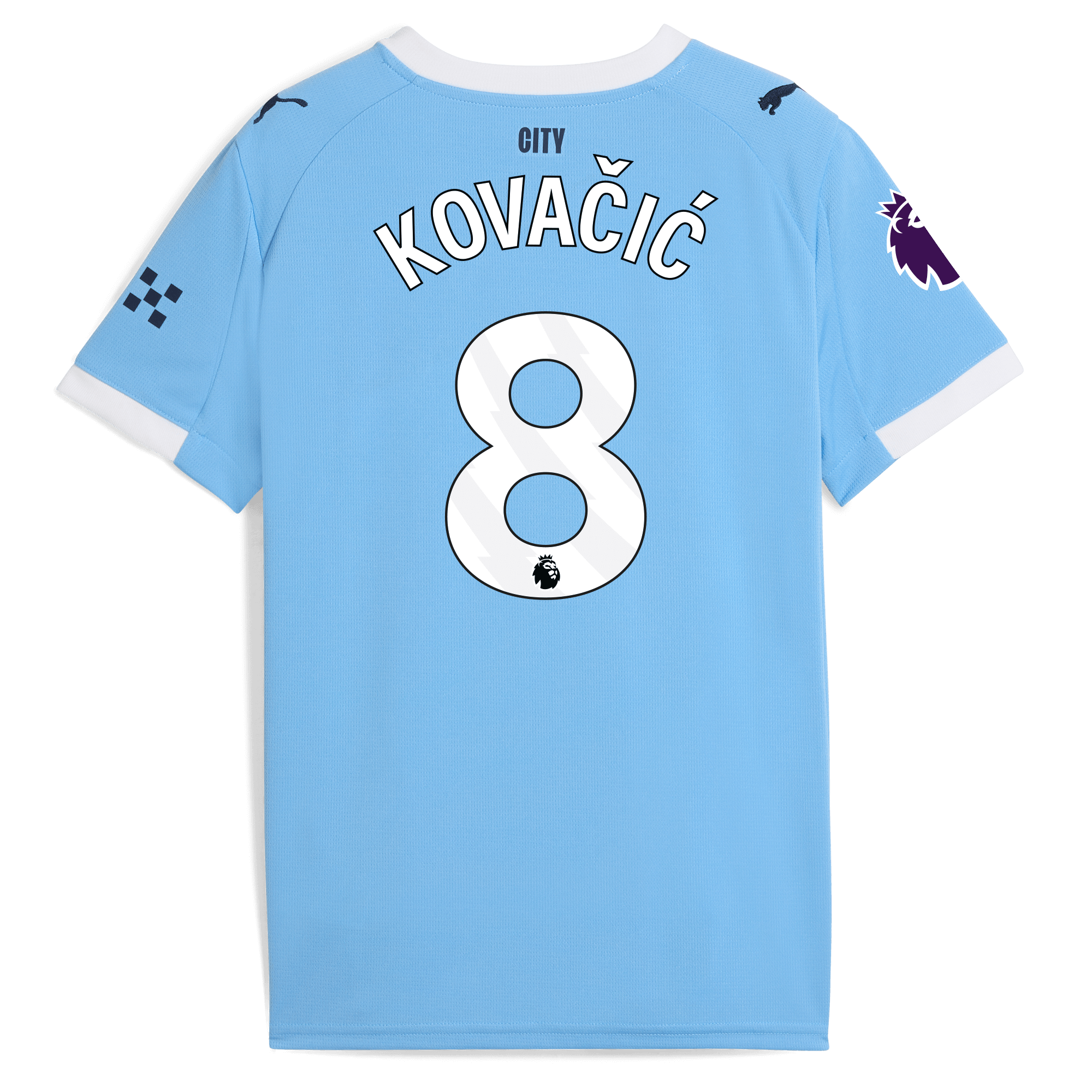 Manchester City kids manchester city premier league home jersey 202526 with kovacic 8 printing Collection - ManchesterCitystore.com