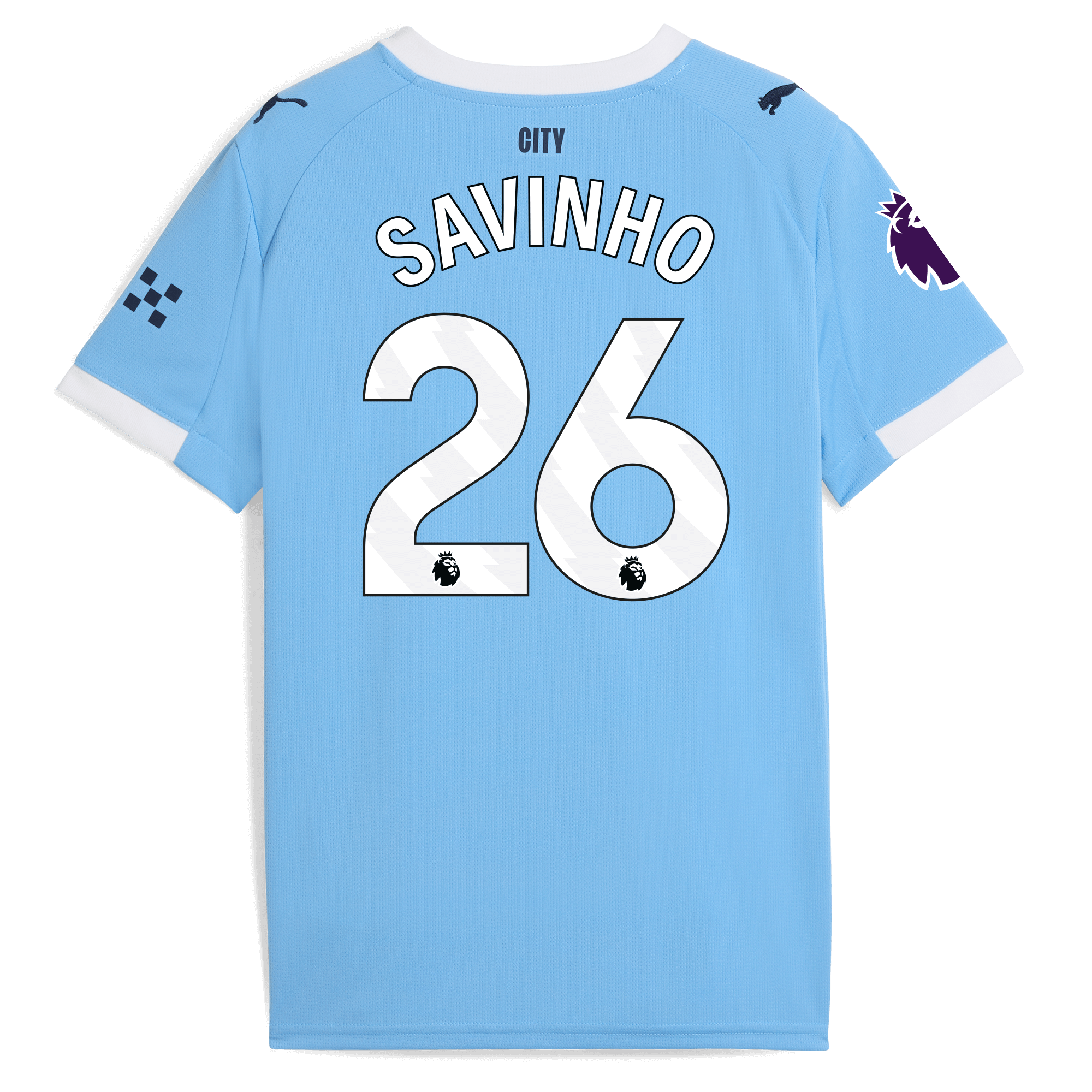 Manchester City kids manchester city premier league home jersey 202526 with savinho 26 printing Collection - ManchesterCitystore.com