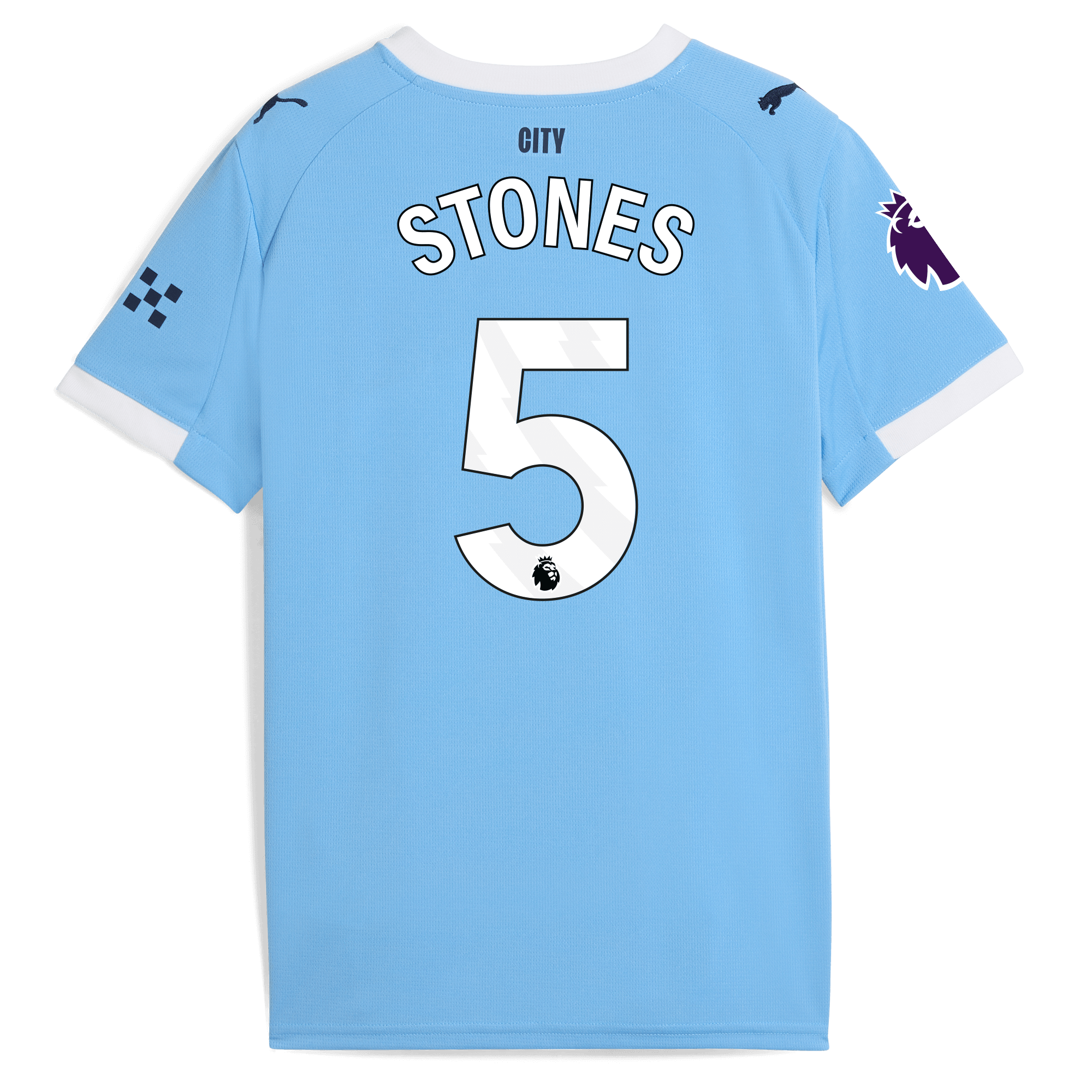 Manchester City kids manchester city premier league home jersey 202526 with stones 5 printing Collection - ManchesterCitystore.com