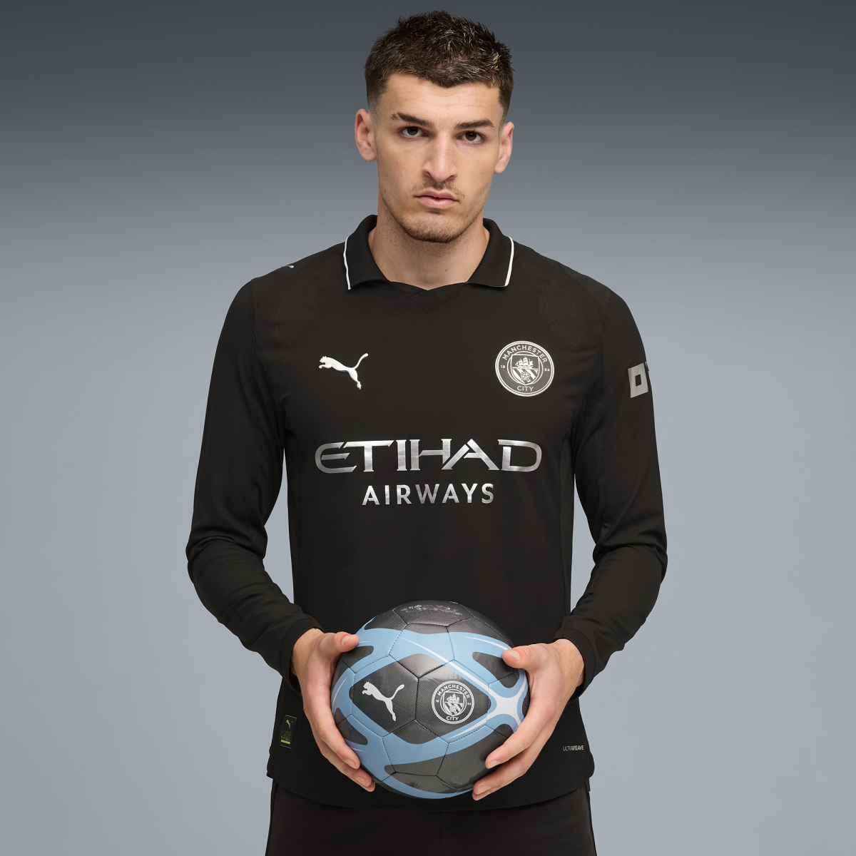 Manchester City manchester city authentic away long sleeve jersey black 202526 Collection - ManchesterCitystore.com
