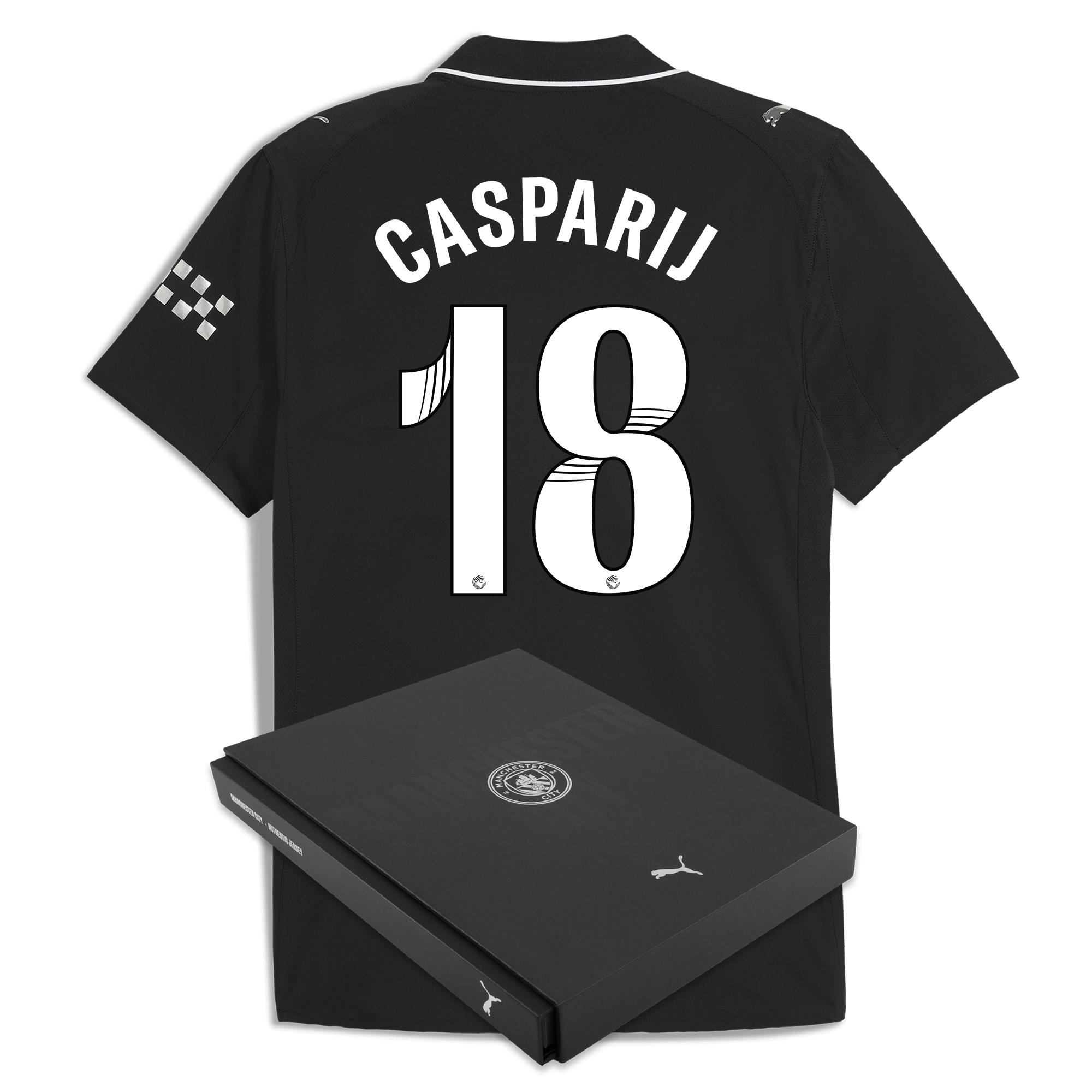 Manchester City manchester city away authentic jersey 202526 with casparij 18 printing in gift box Collection - ManchesterCitystore.com