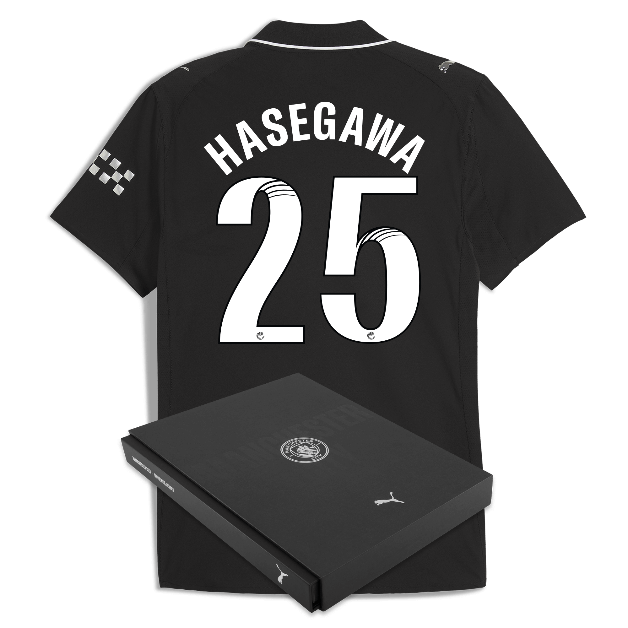 Manchester City manchester city away authentic jersey 202526 with hasegawa 25 printing in gift box Collection - ManchesterCitystore.com