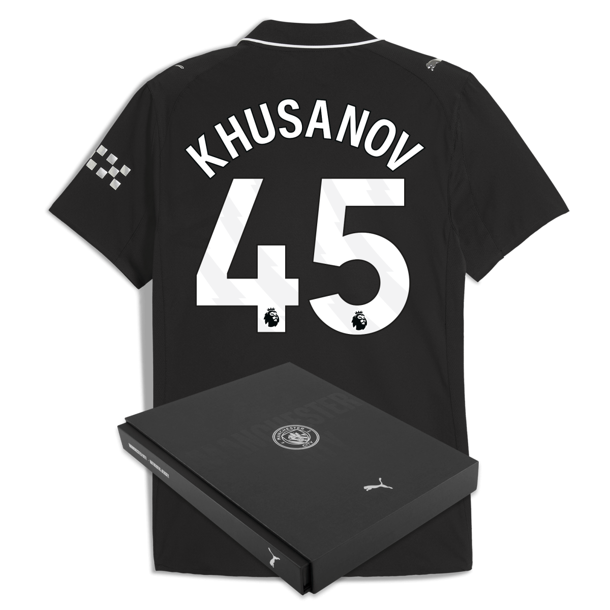 Manchester City manchester city away authentic jersey 202526 with khusanov 45 printing in gift box Collection - ManchesterCitystore.com