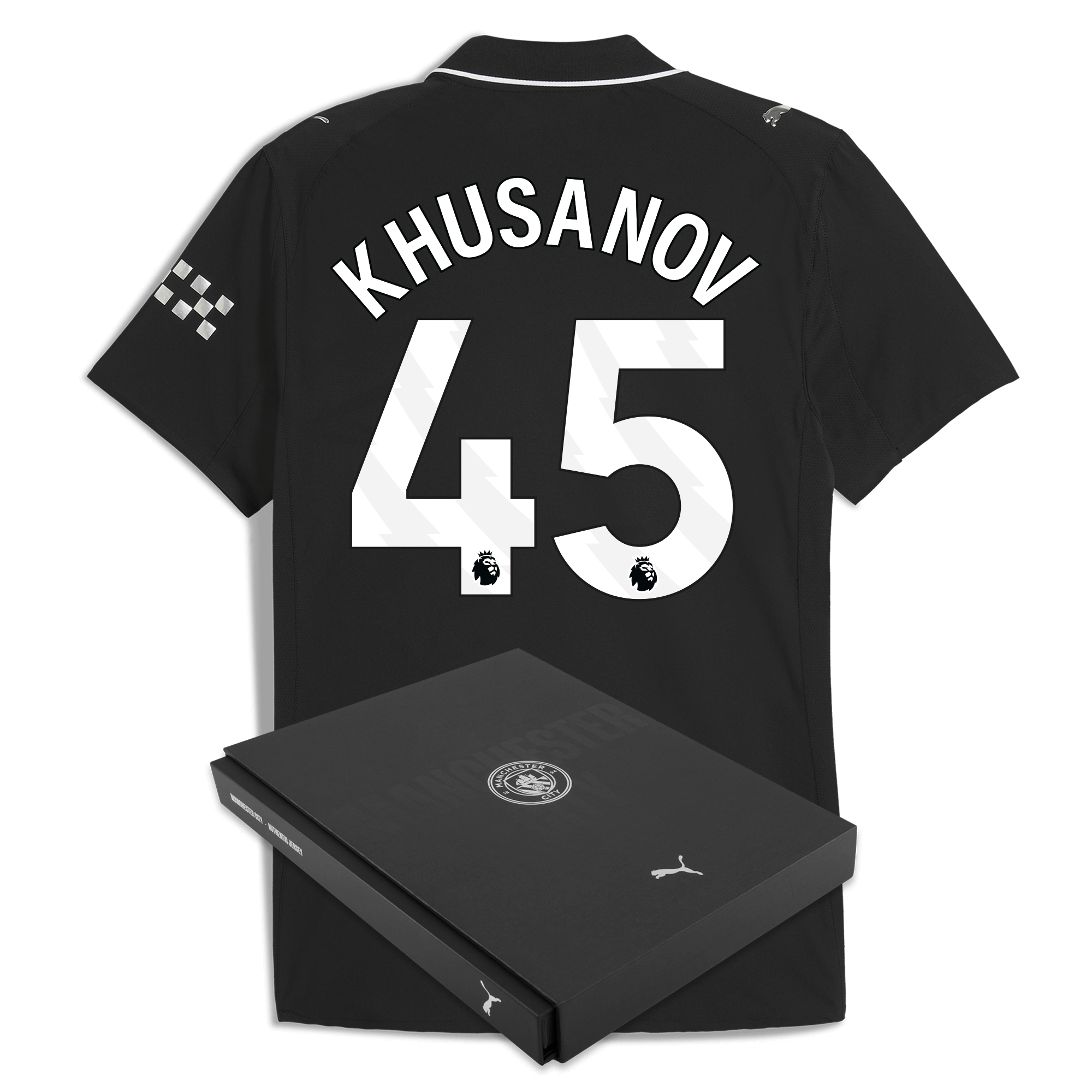 Manchester City manchester city away authentic jersey 202526 with khusanov 45 printing in gift box Collection - ManchesterCitystore.com
